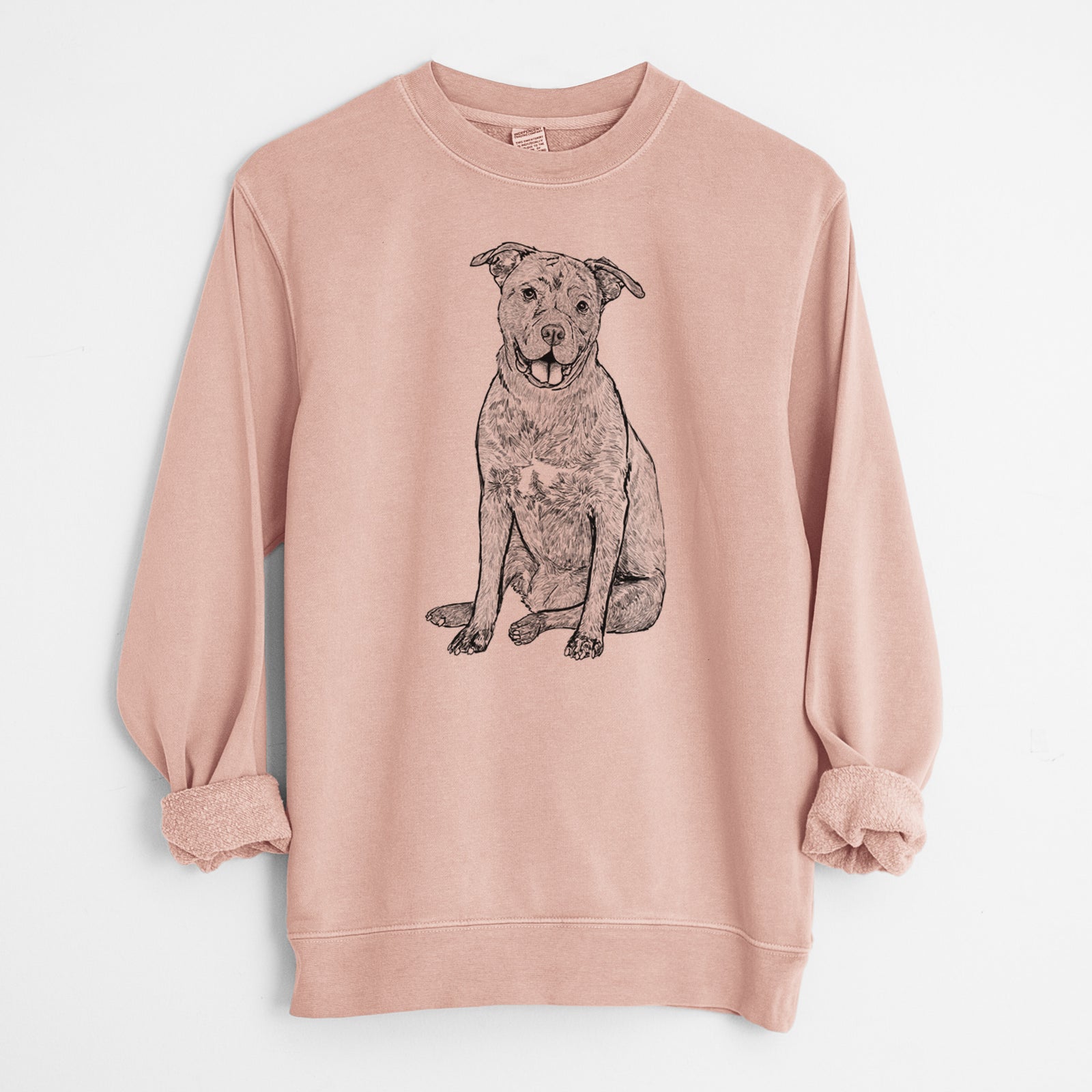 Doodled Sasha the Cane Corso - Unisex Pigment Dyed Crew Sweatshirt