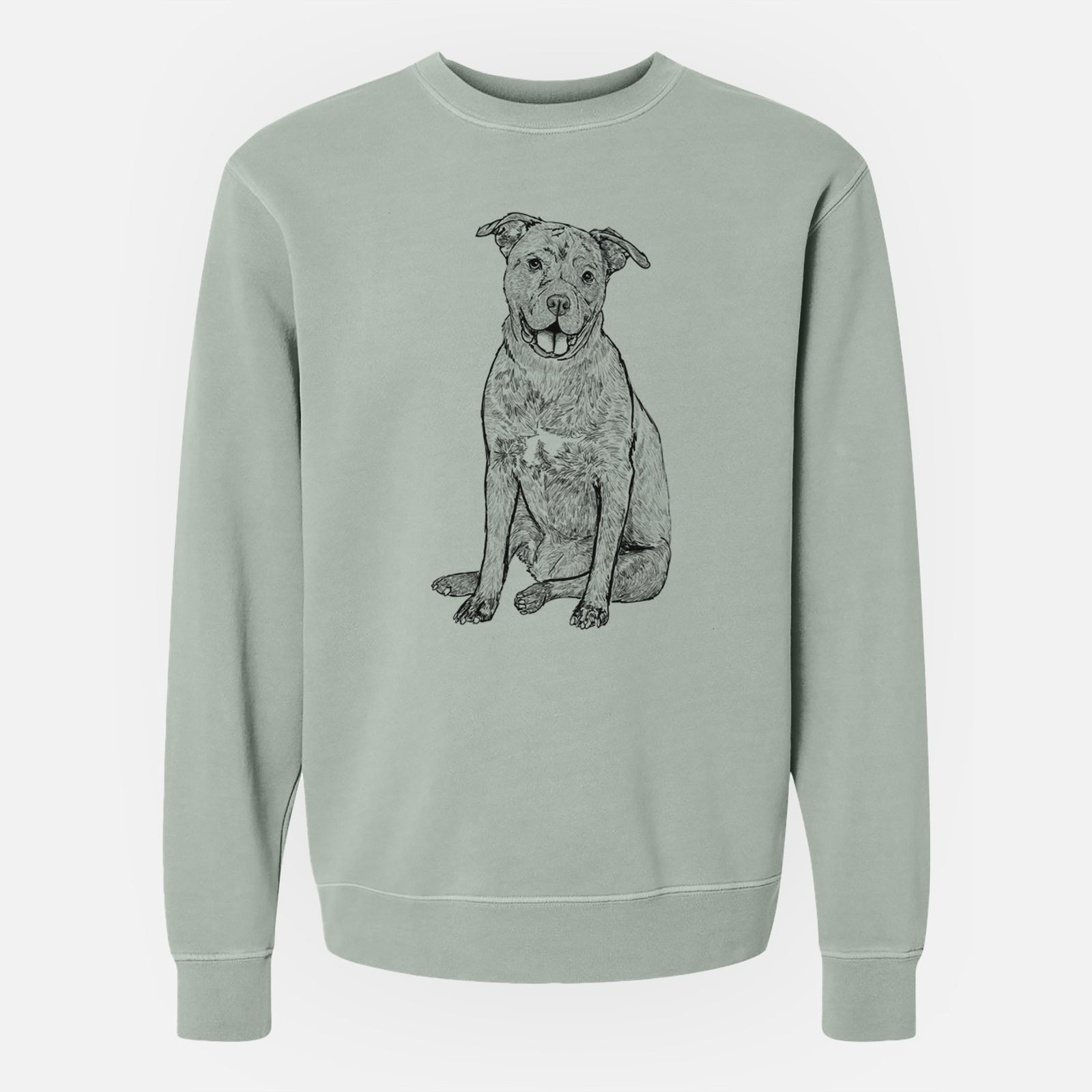 Doodled Sasha the Cane Corso - Unisex Pigment Dyed Crew Sweatshirt