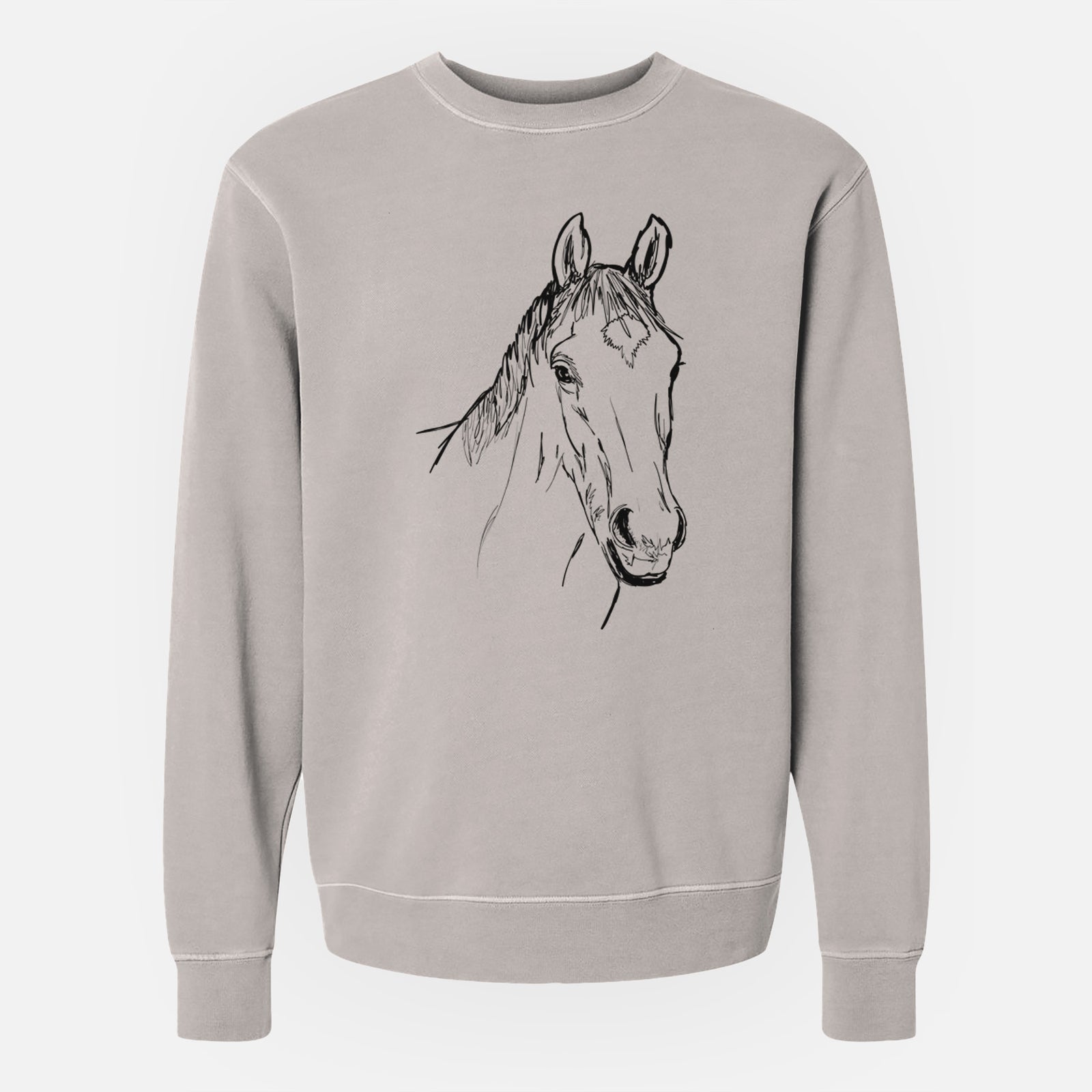 Doodled Scooby the Arabian Horse - Unisex Pigment Dyed Crew Sweatshirt
