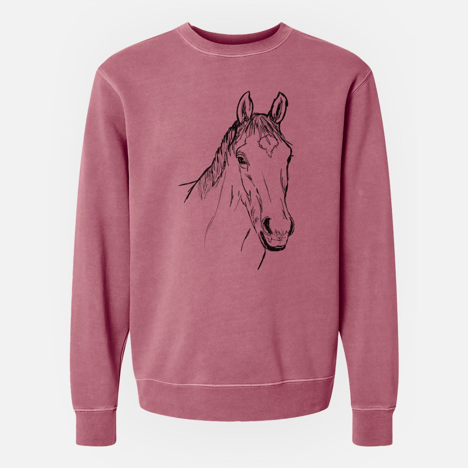 Doodled Scooby the Arabian Horse - Unisex Pigment Dyed Crew Sweatshirt