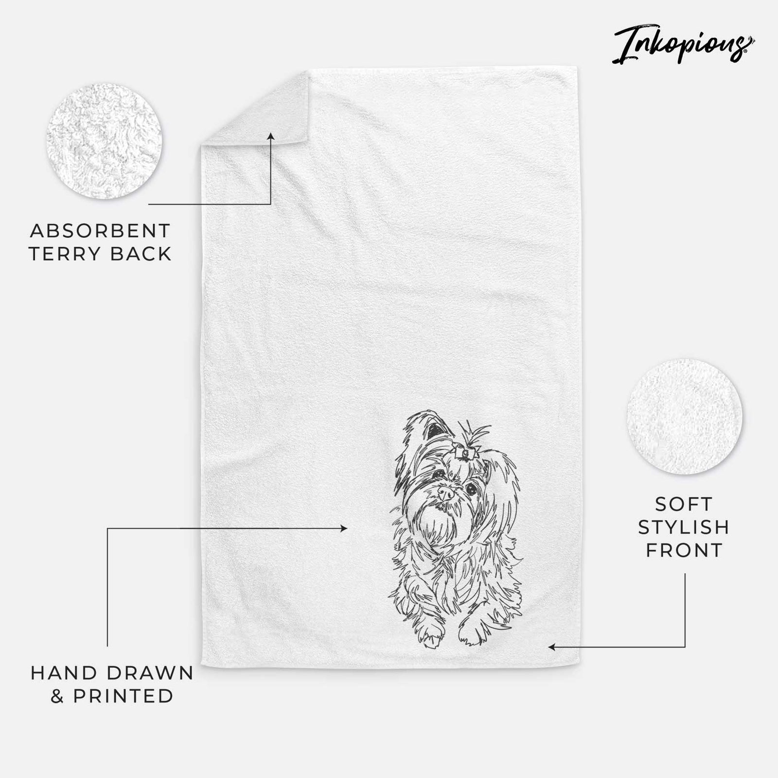 Doodled Sebastian the Carkie Decorative Hand Towel