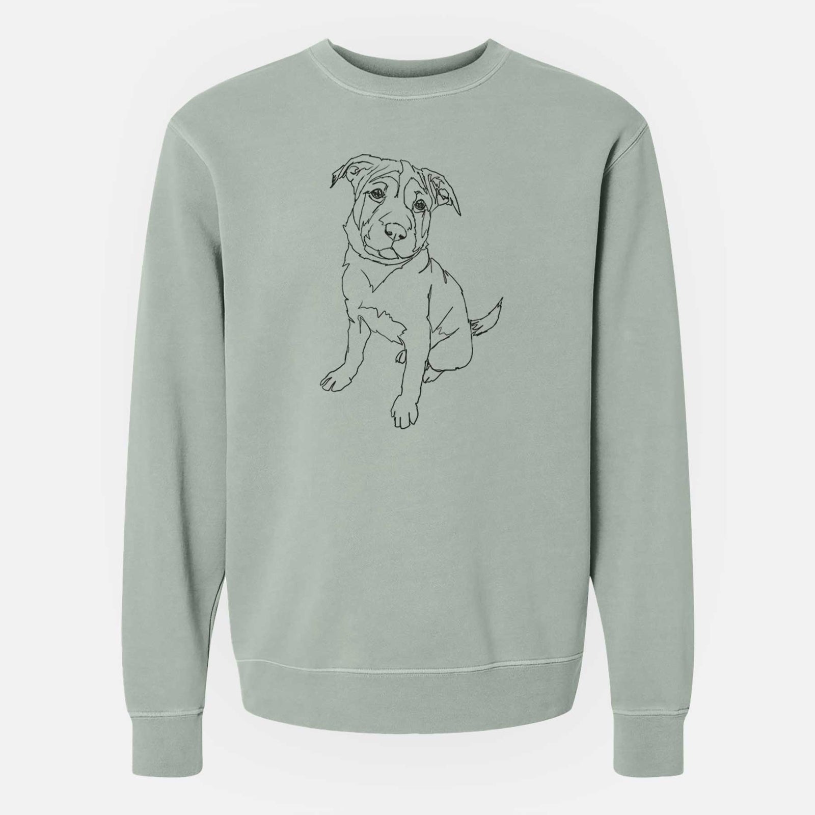 Doodled Shar Pei Puppy the - Unisex Pigment Dyed Crew Sweatshirt