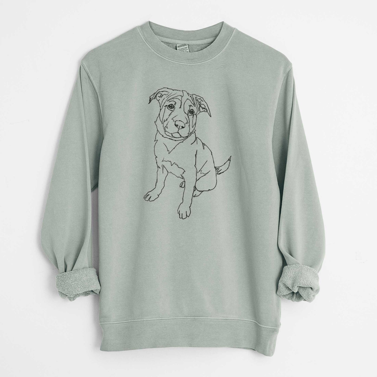 Doodled Shar Pei Puppy the - Unisex Pigment Dyed Crew Sweatshirt