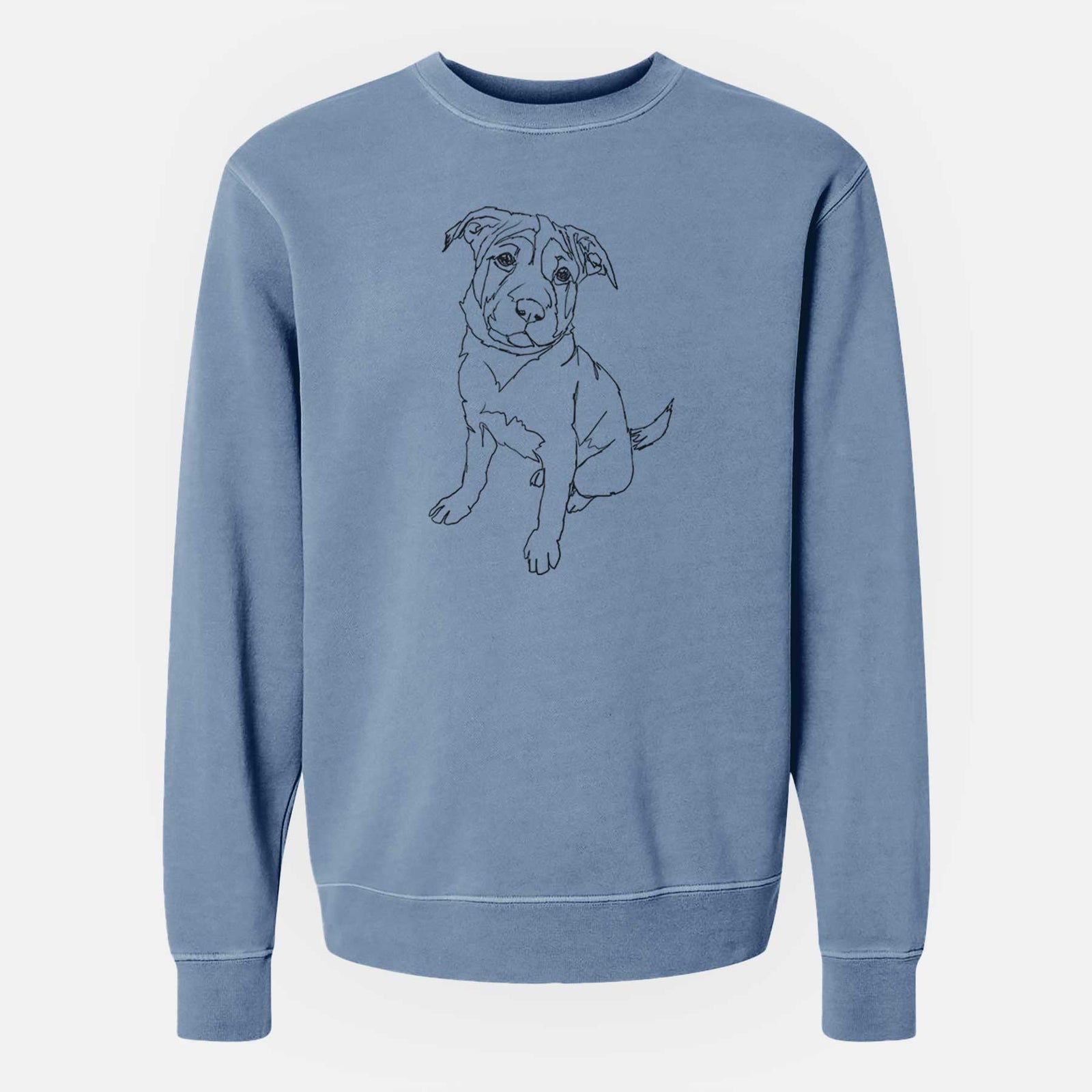 Doodled Shar Pei Puppy the - Unisex Pigment Dyed Crew Sweatshirt