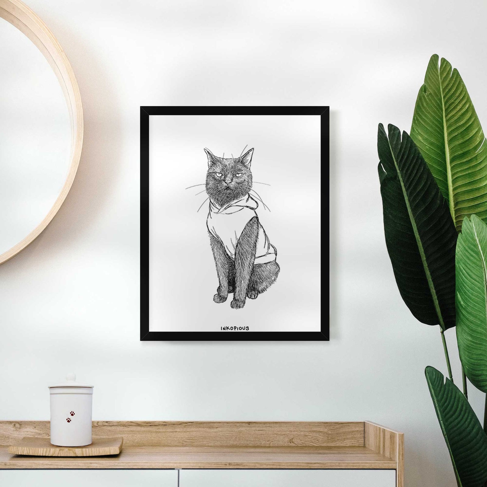 Doodled Simon Yosh the Bombay Cat Art Print