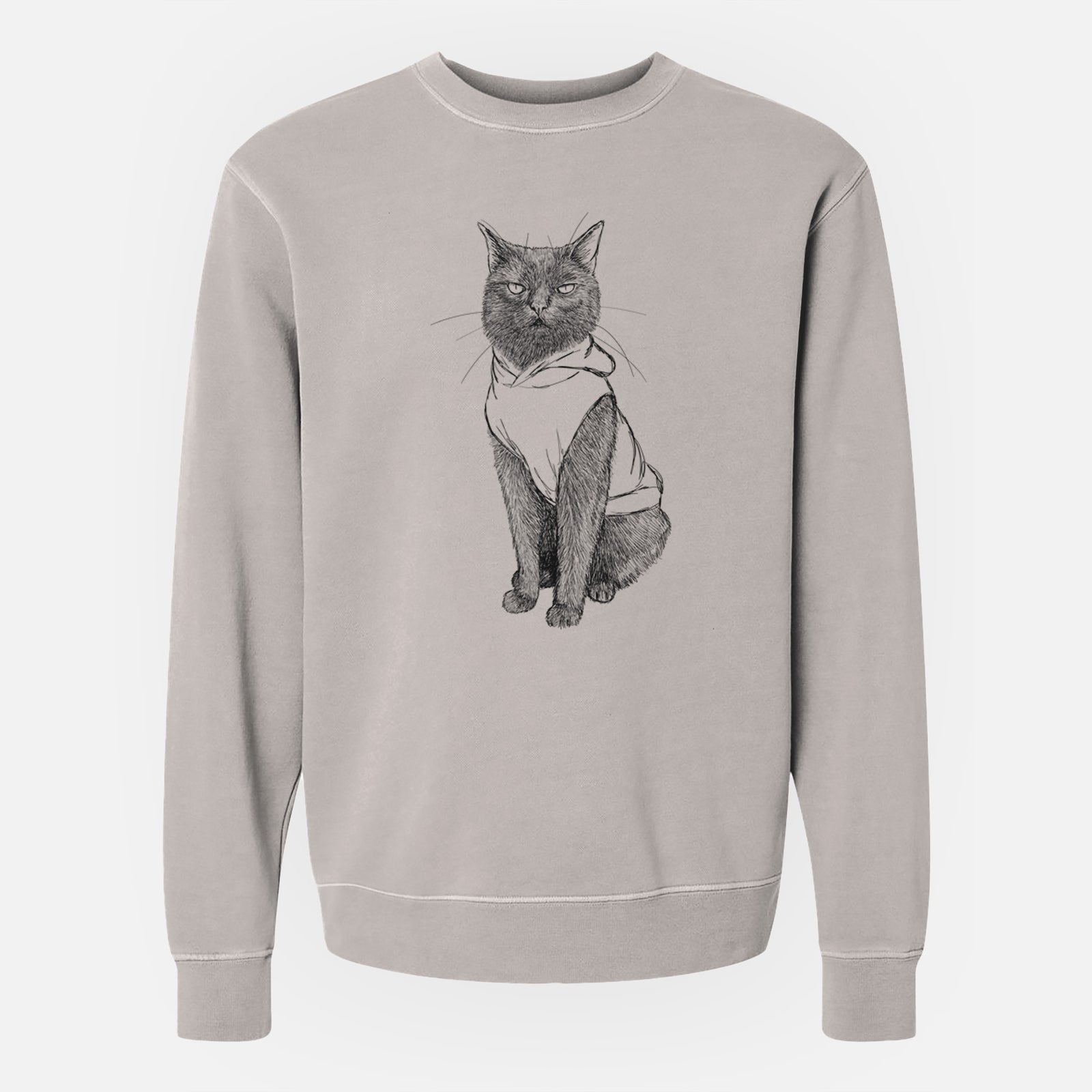 Doodled Simon Yosh the Bombay Cat - Unisex Pigment Dyed Crew Sweatshirt