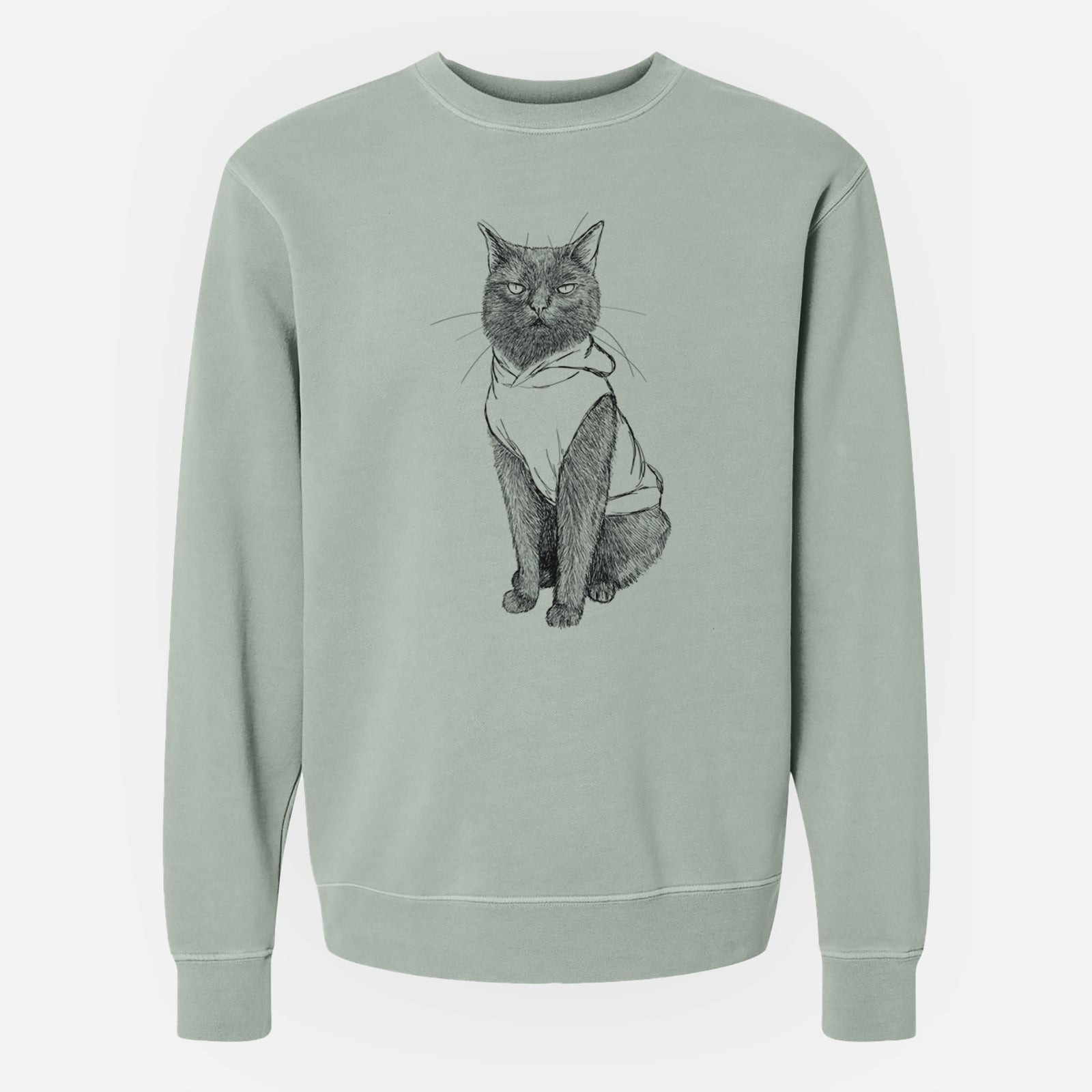 Doodled Simon Yosh the Bombay Cat - Unisex Pigment Dyed Crew Sweatshirt