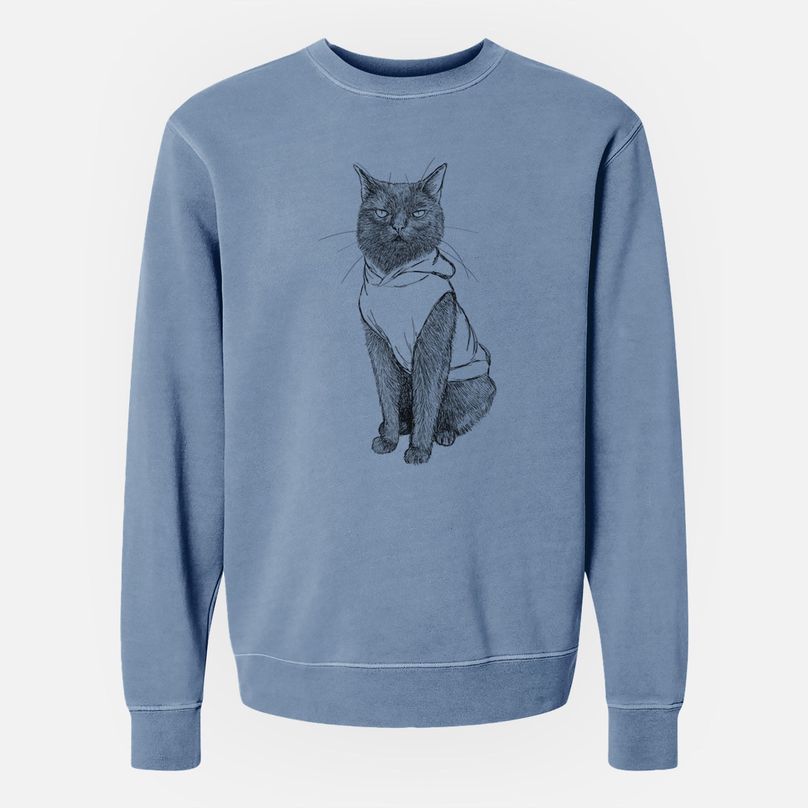 Doodled Simon Yosh the Bombay Cat - Unisex Pigment Dyed Crew Sweatshirt