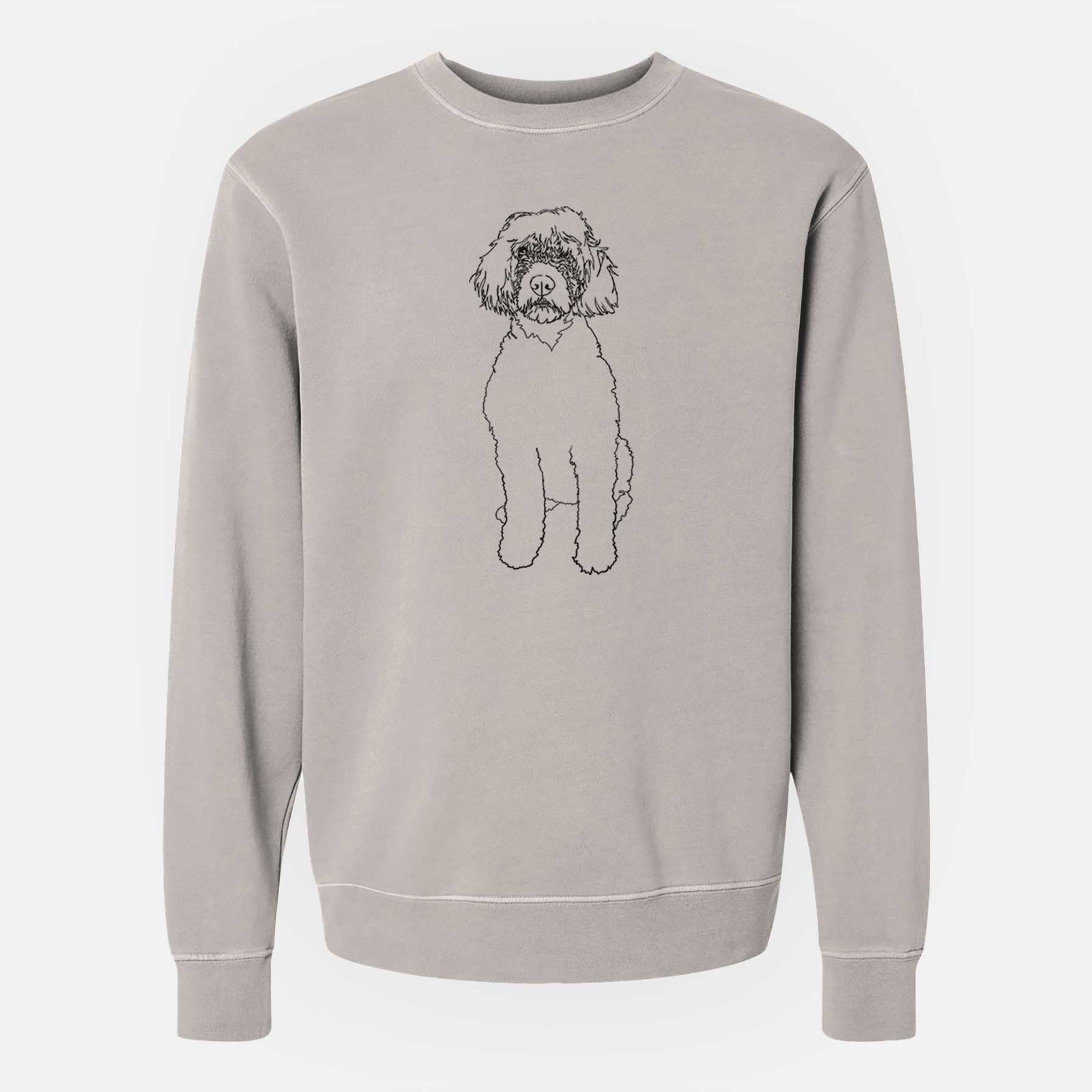 Doodled Sophie the Portuguese Water Dog - Unisex Pigment Dyed Crew Sweatshirt