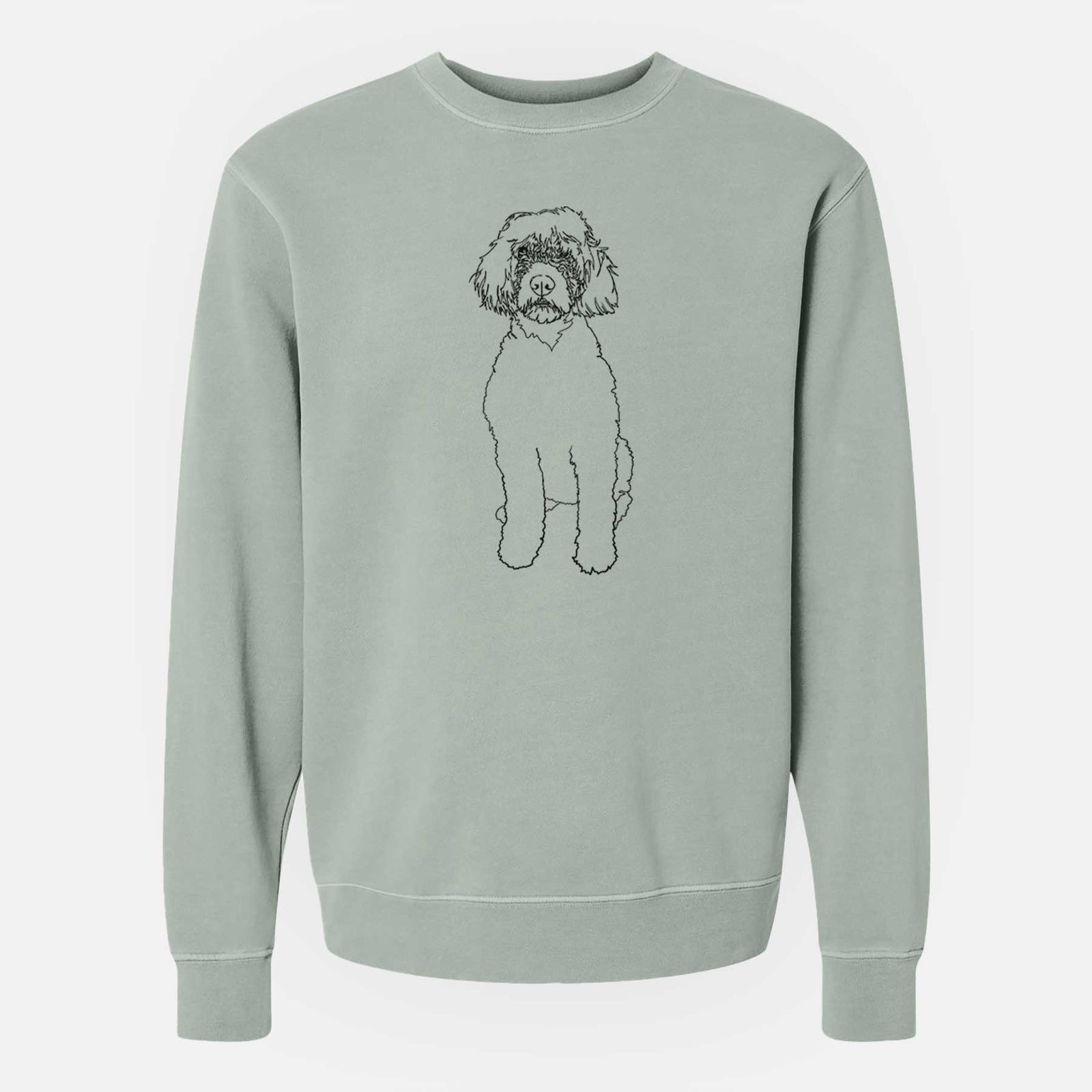 Doodled Sophie the Portuguese Water Dog - Unisex Pigment Dyed Crew Sweatshirt
