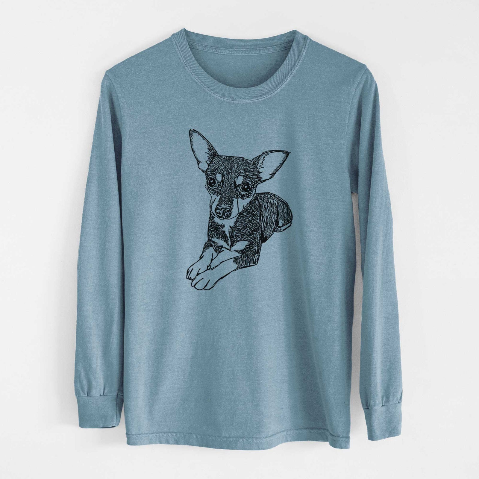 Doodled Sparty the Mixed Breed - Heavyweight 100% Cotton Long Sleeve
