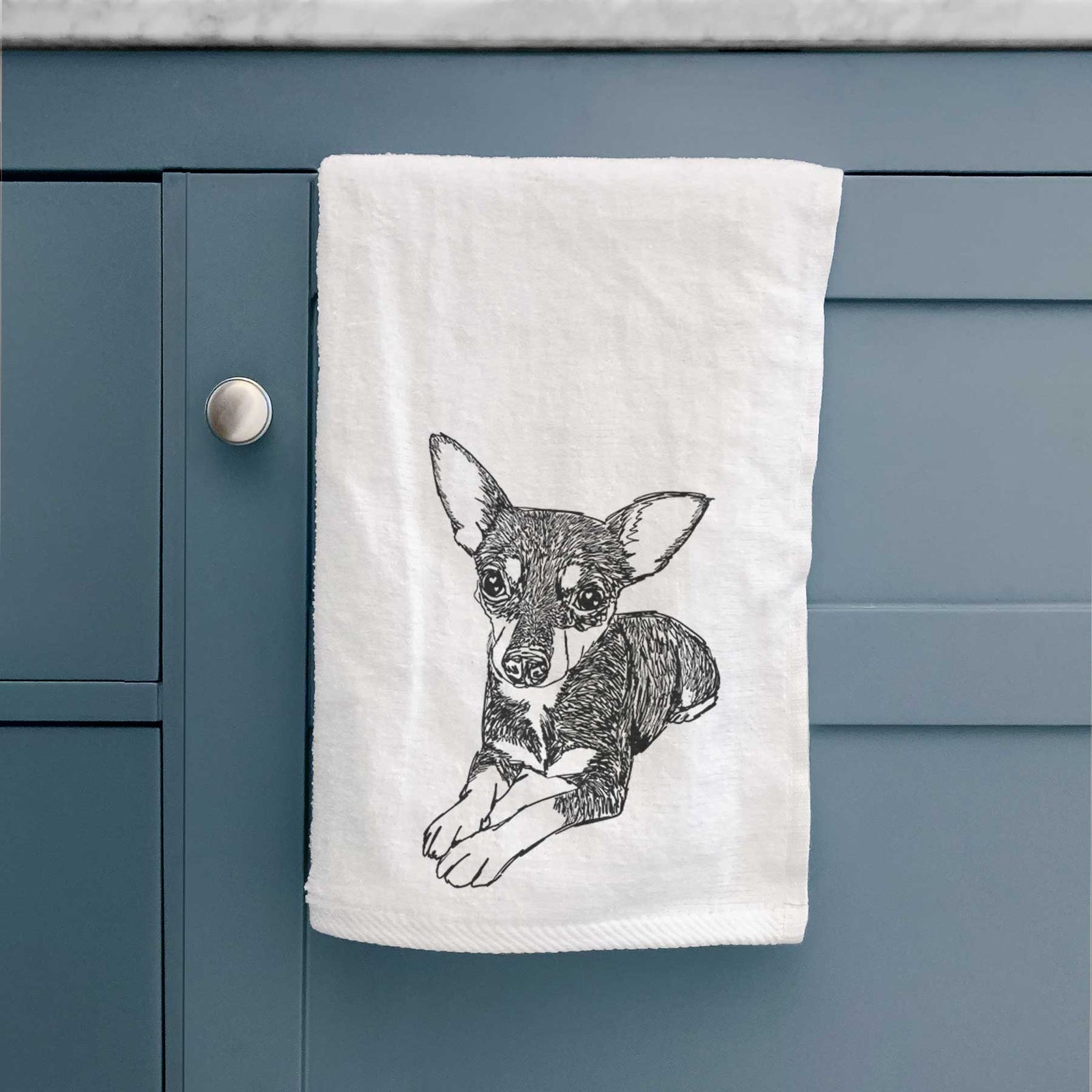 Doodled Sparty the Mixed Breed Decorative Hand Towel