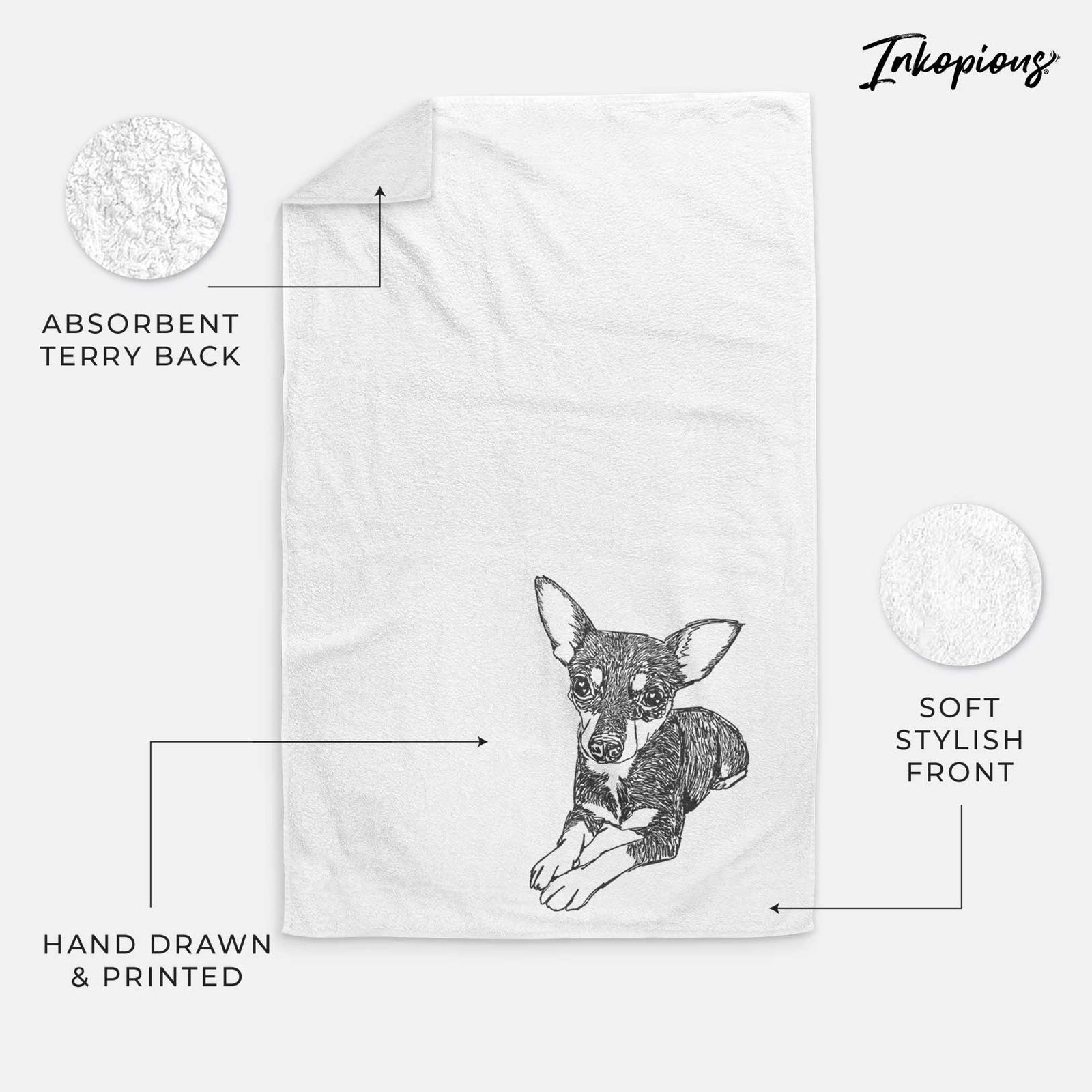Doodled Sparty the Mixed Breed Decorative Hand Towel