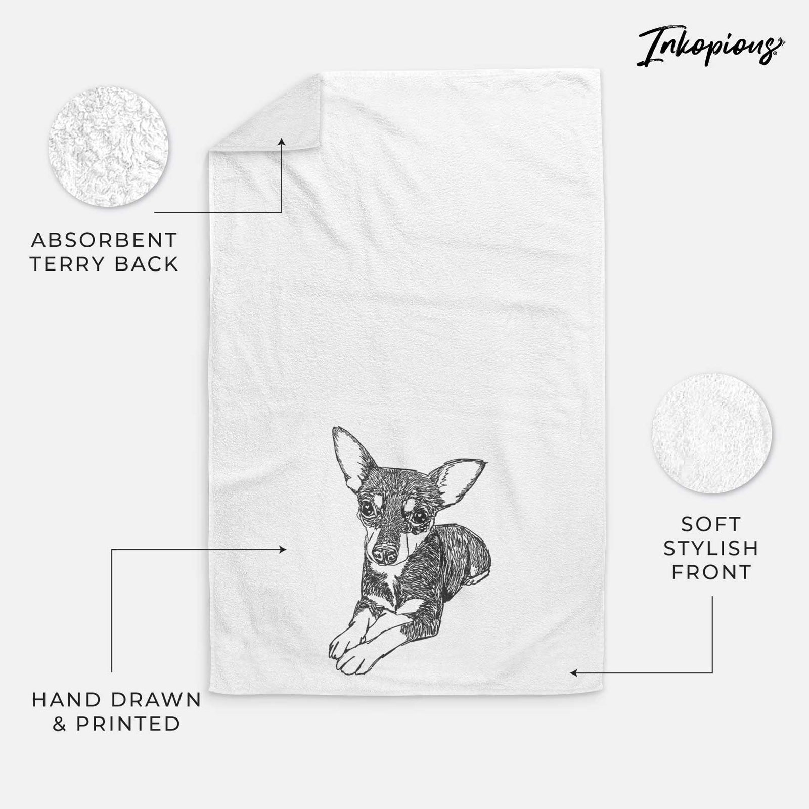 Doodled Sparty the Mixed Breed Decorative Hand Towel