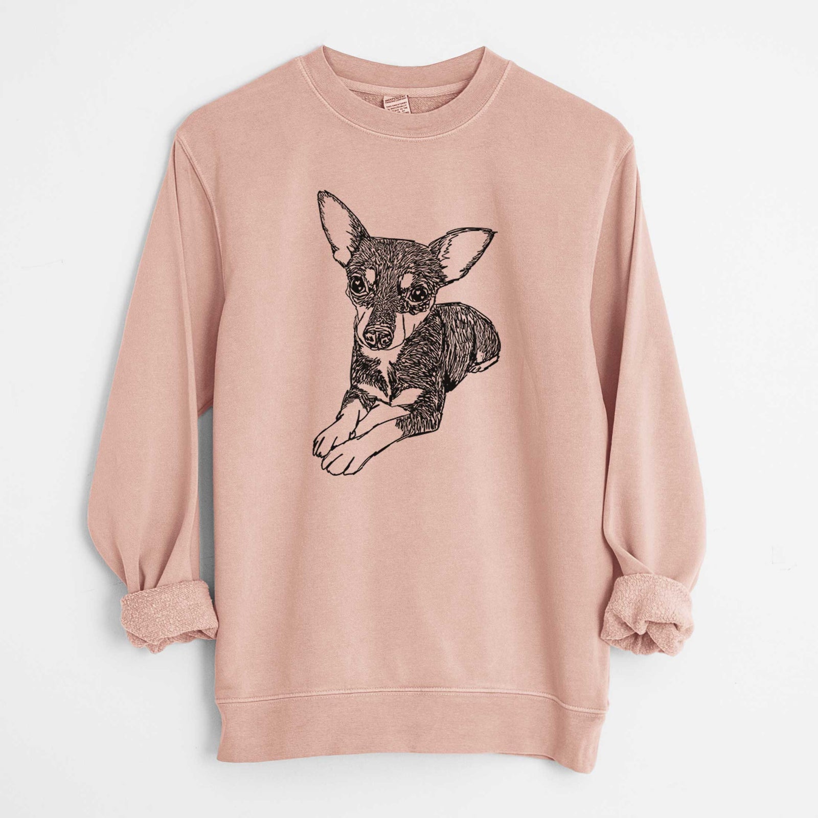 Doodled Sparty the Mixed Breed - Unisex Pigment Dyed Crew Sweatshirt