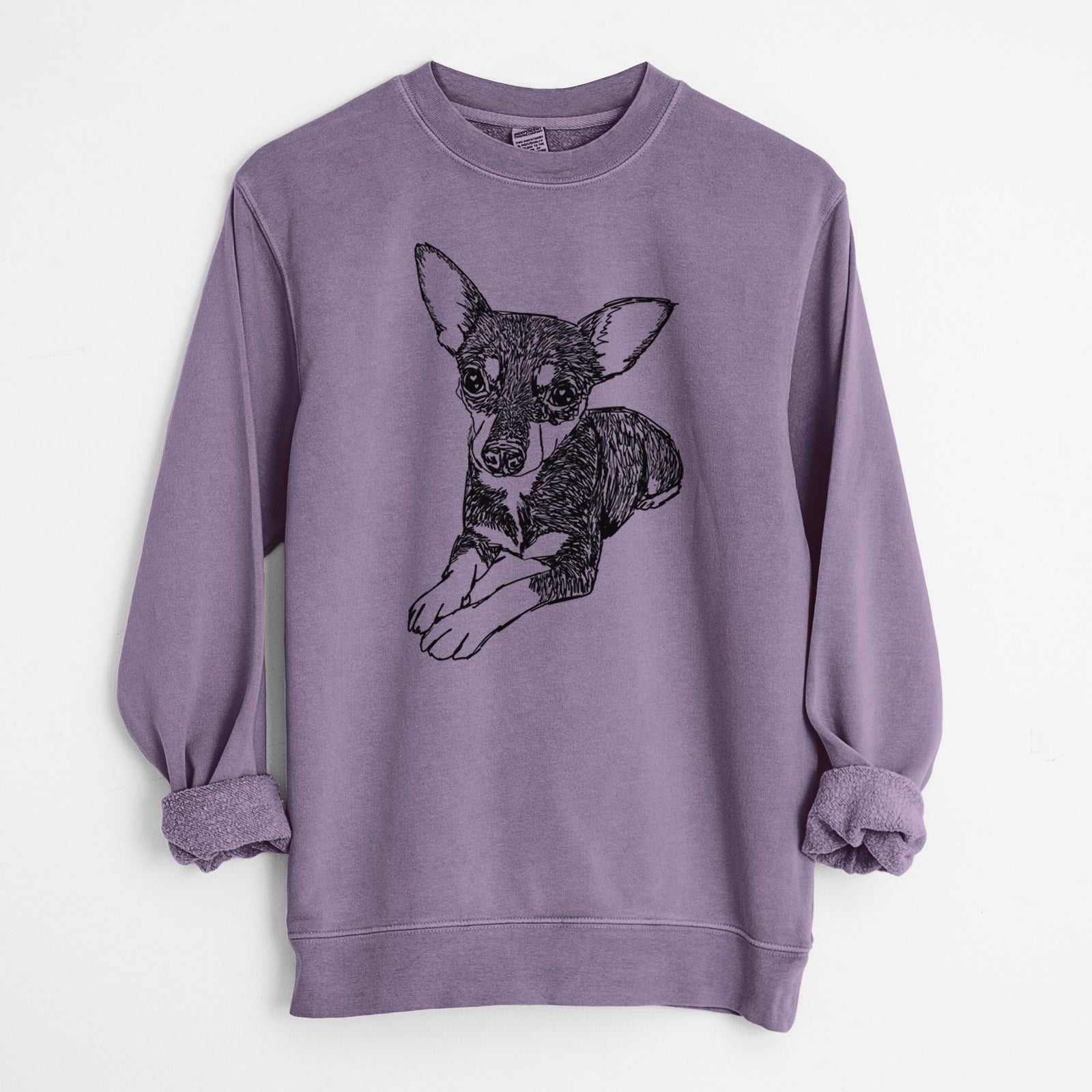 Doodled Sparty the Mixed Breed - Unisex Pigment Dyed Crew Sweatshirt