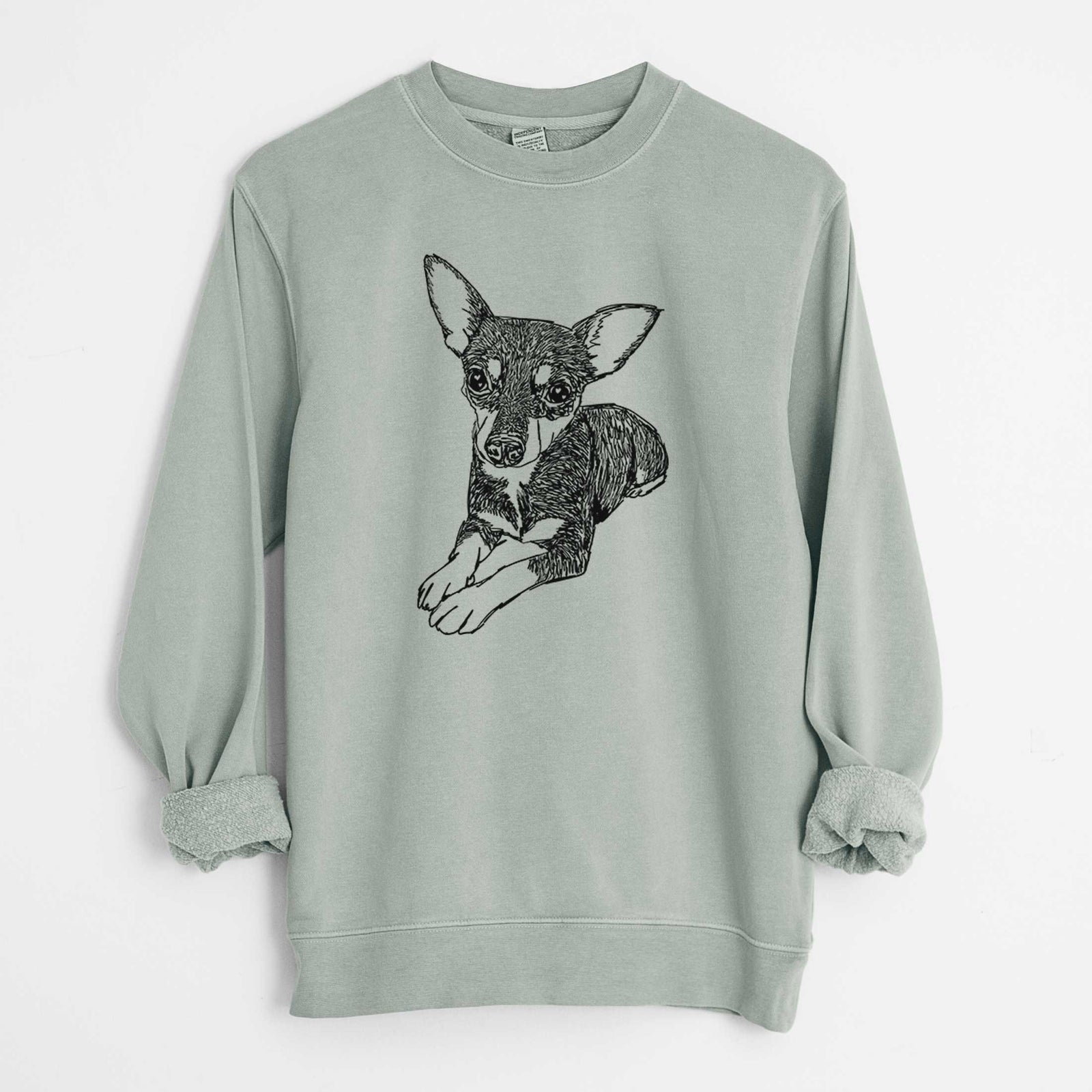 Doodled Sparty the Mixed Breed - Unisex Pigment Dyed Crew Sweatshirt