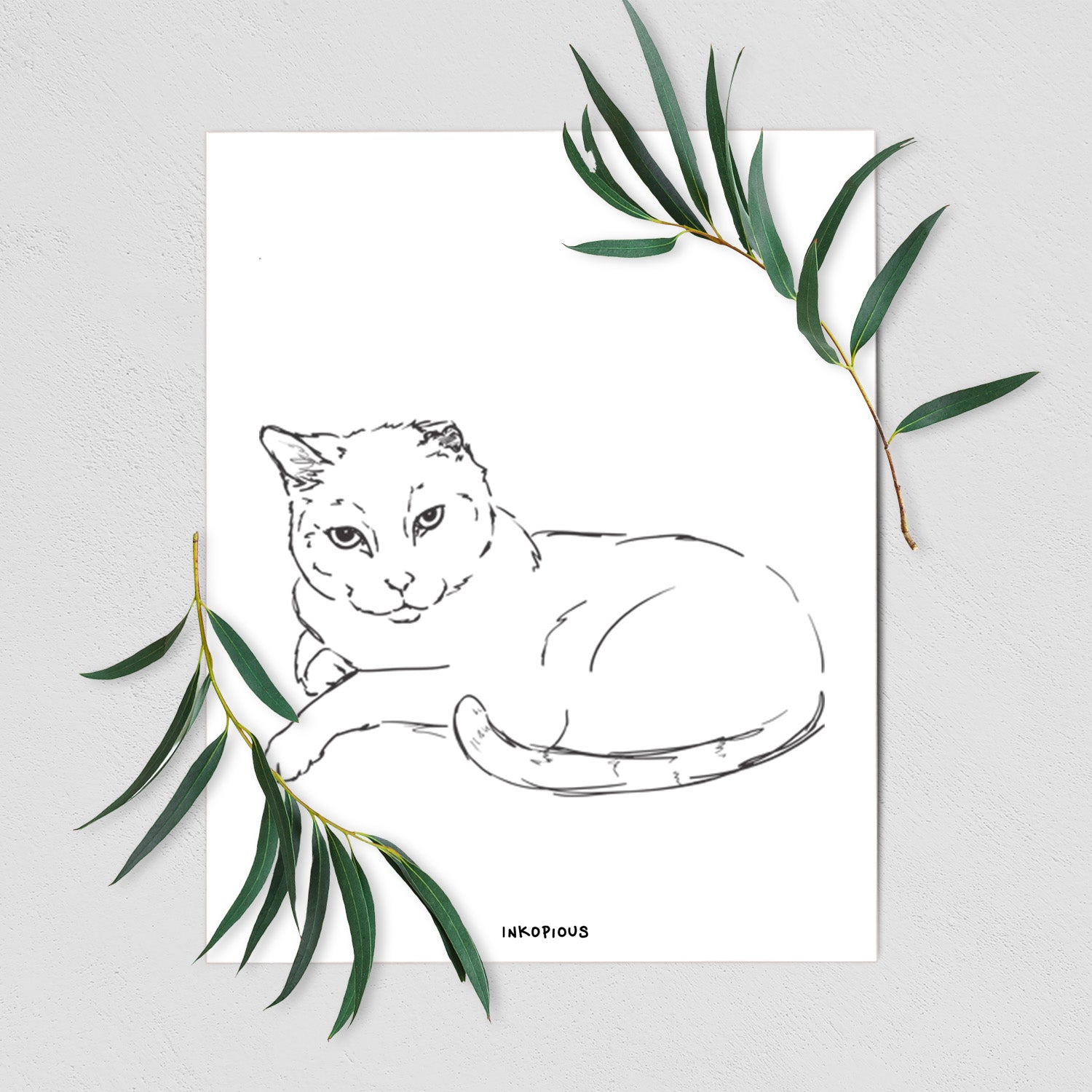Doodled Spenser the Cat Art Print