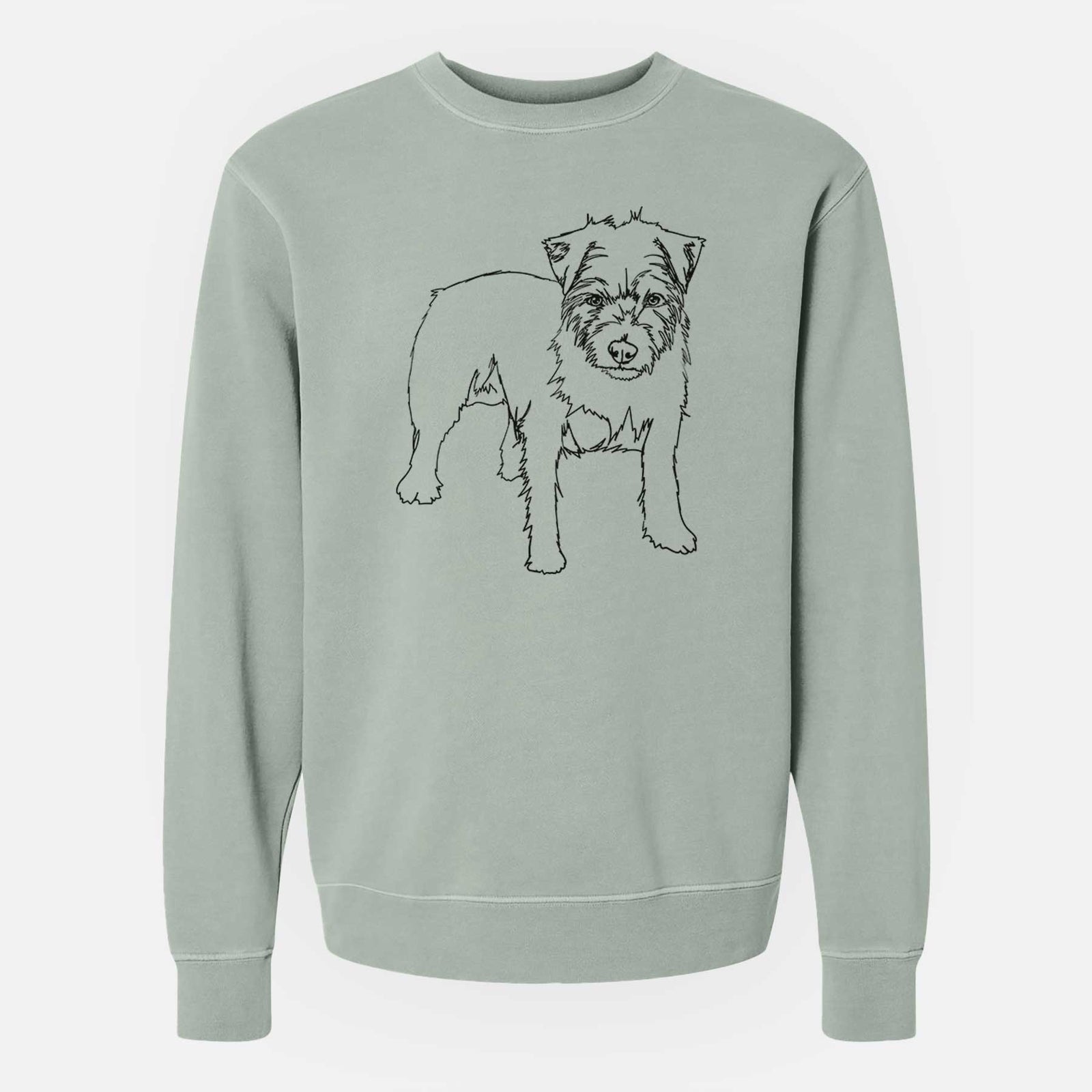 Doodled Squirtle the Jack Russell Terrier - Unisex Pigment Dyed Crew Sweatshirt