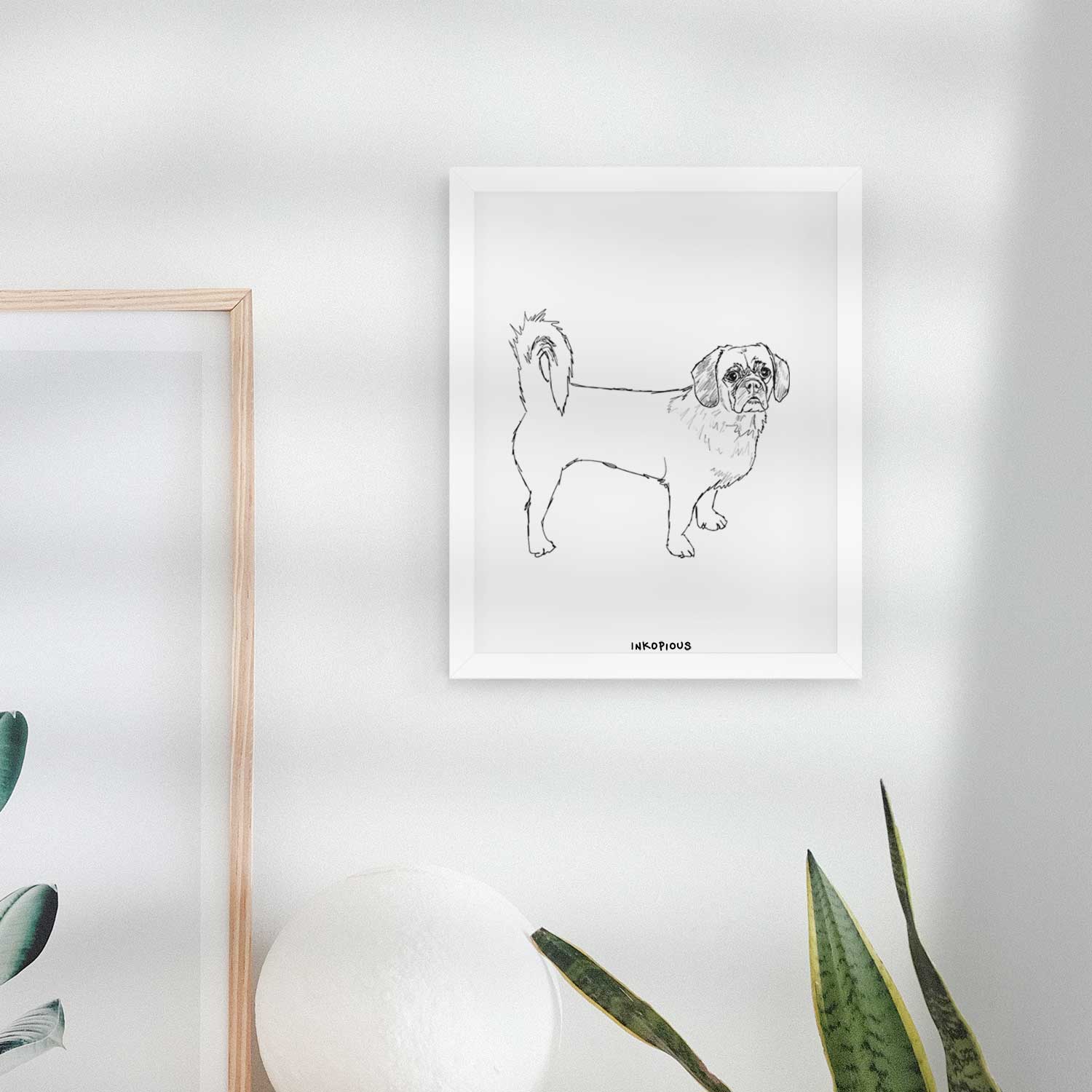 Doodled Stanley the Peagle Art Print