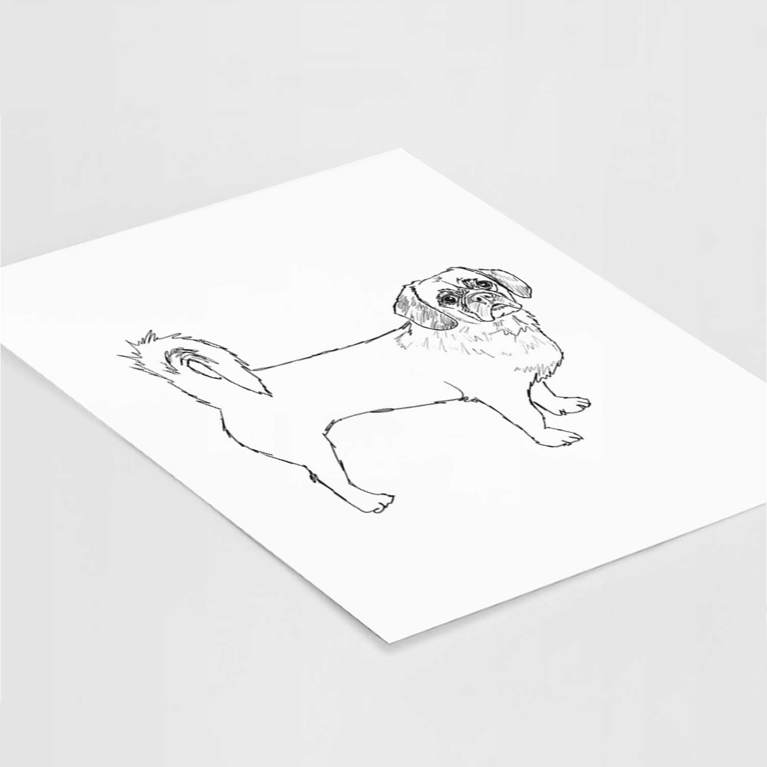 Doodled Stanley the Peagle Art Print