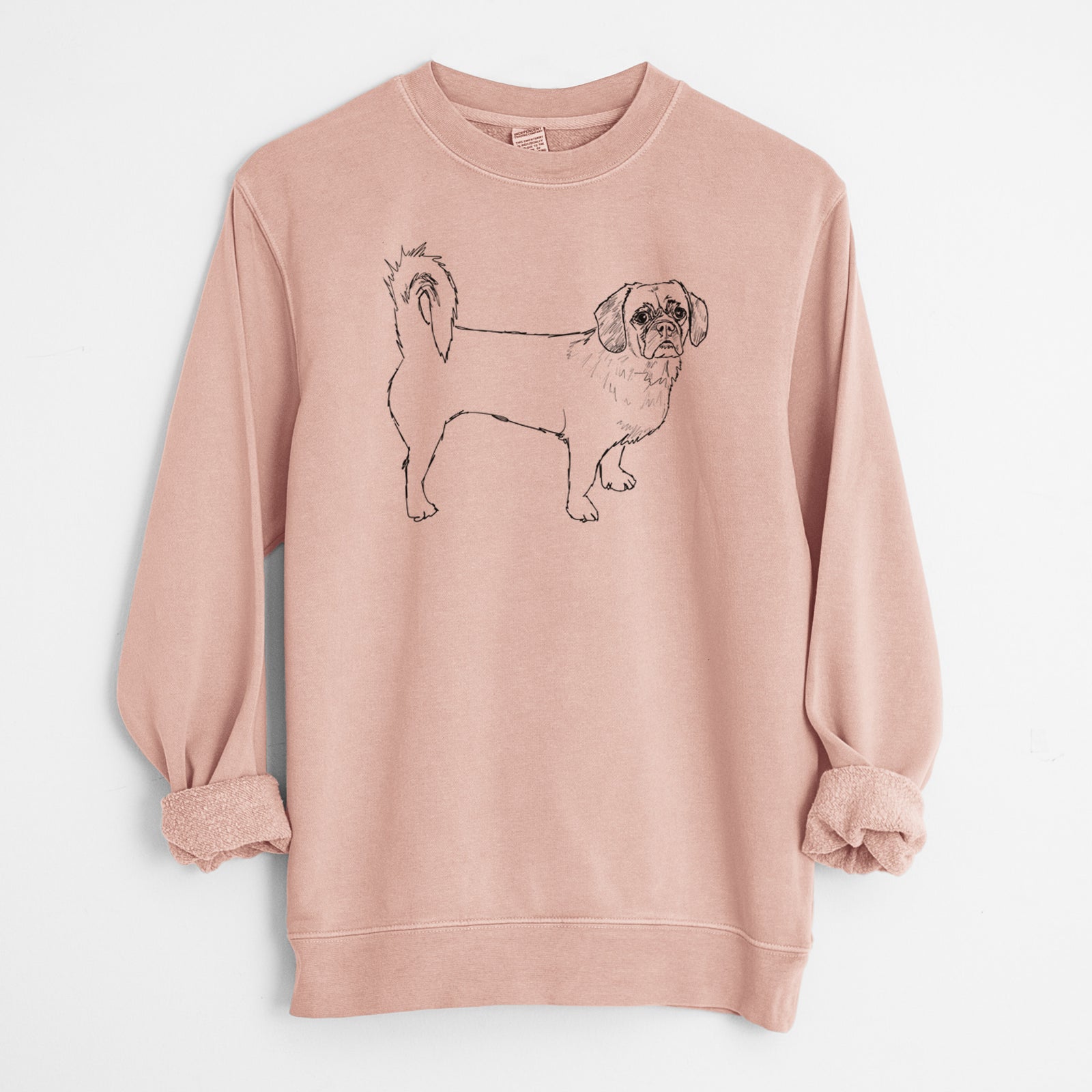 Doodled Stanley the Peagle - Unisex Pigment Dyed Crew Sweatshirt