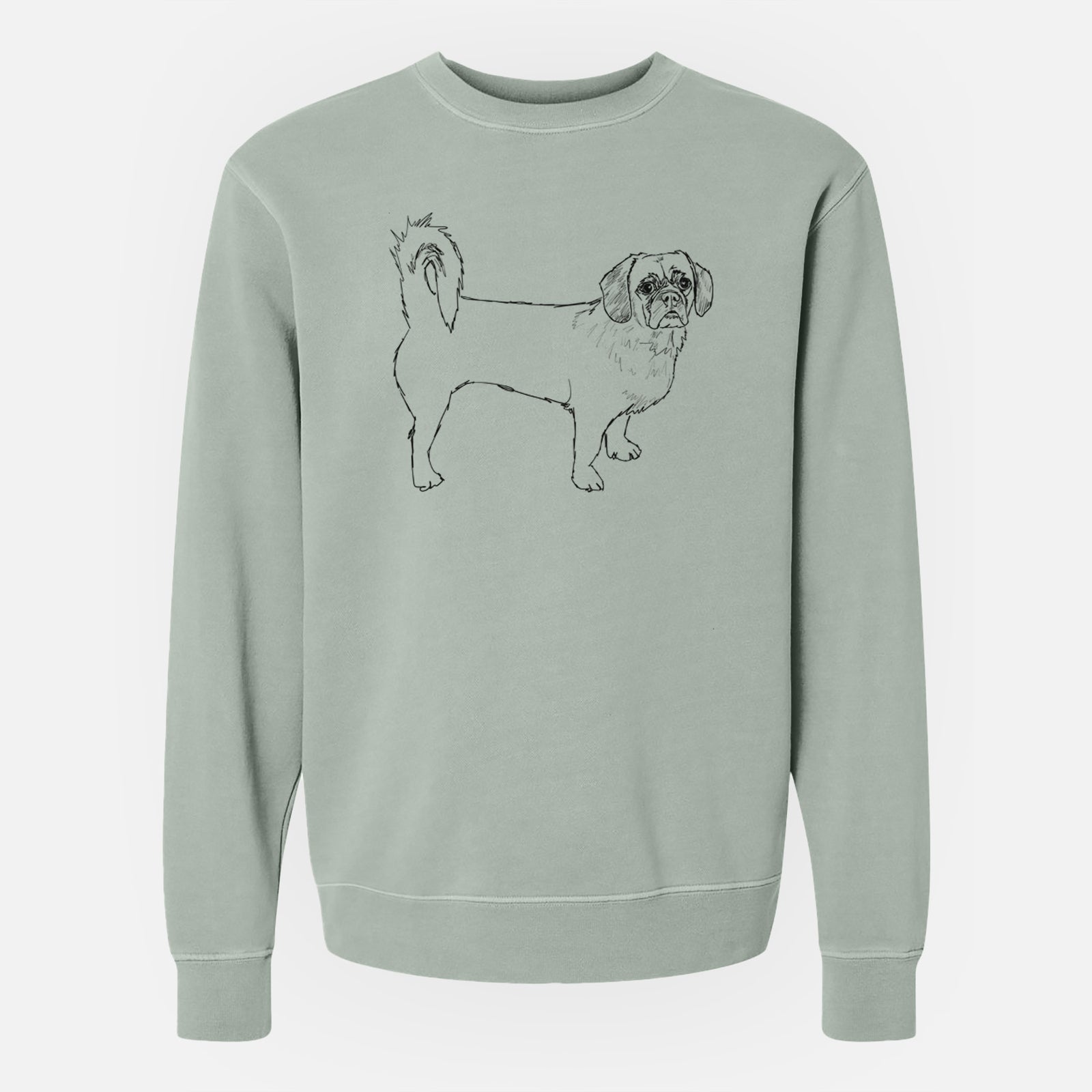Doodled Stanley the Peagle - Unisex Pigment Dyed Crew Sweatshirt