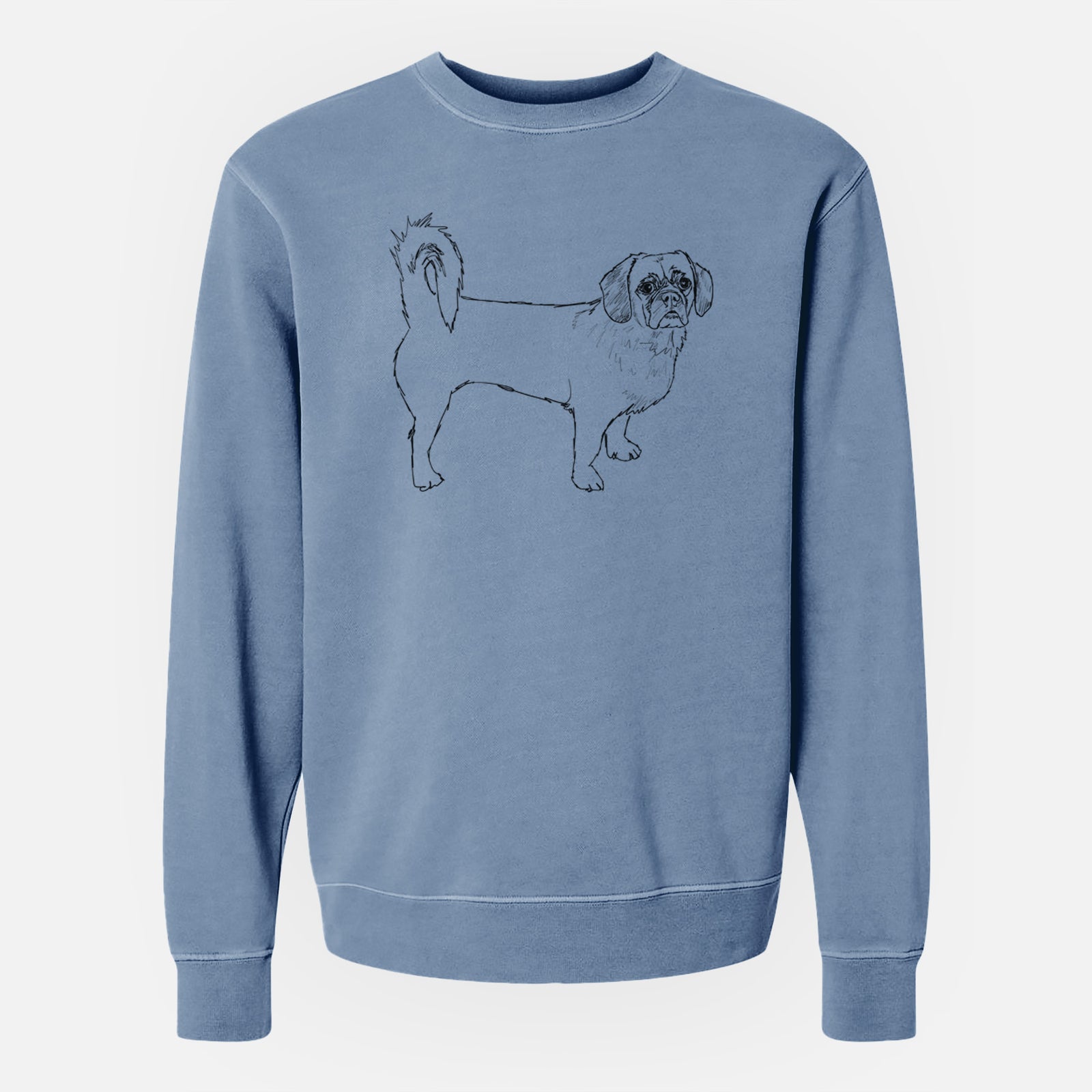 Doodled Stanley the Peagle - Unisex Pigment Dyed Crew Sweatshirt