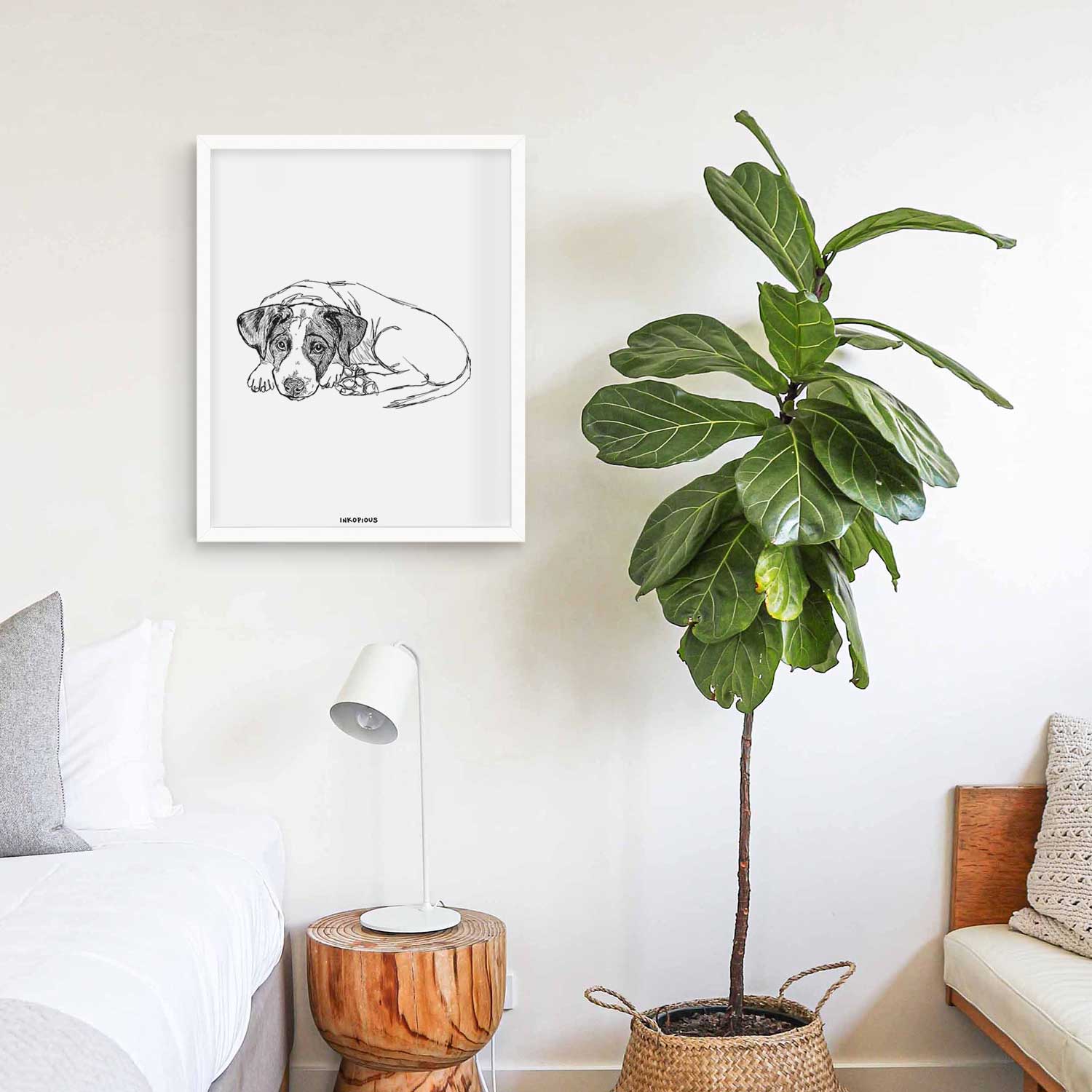 Doodled Stormy the English Pointer Puppy Art Print