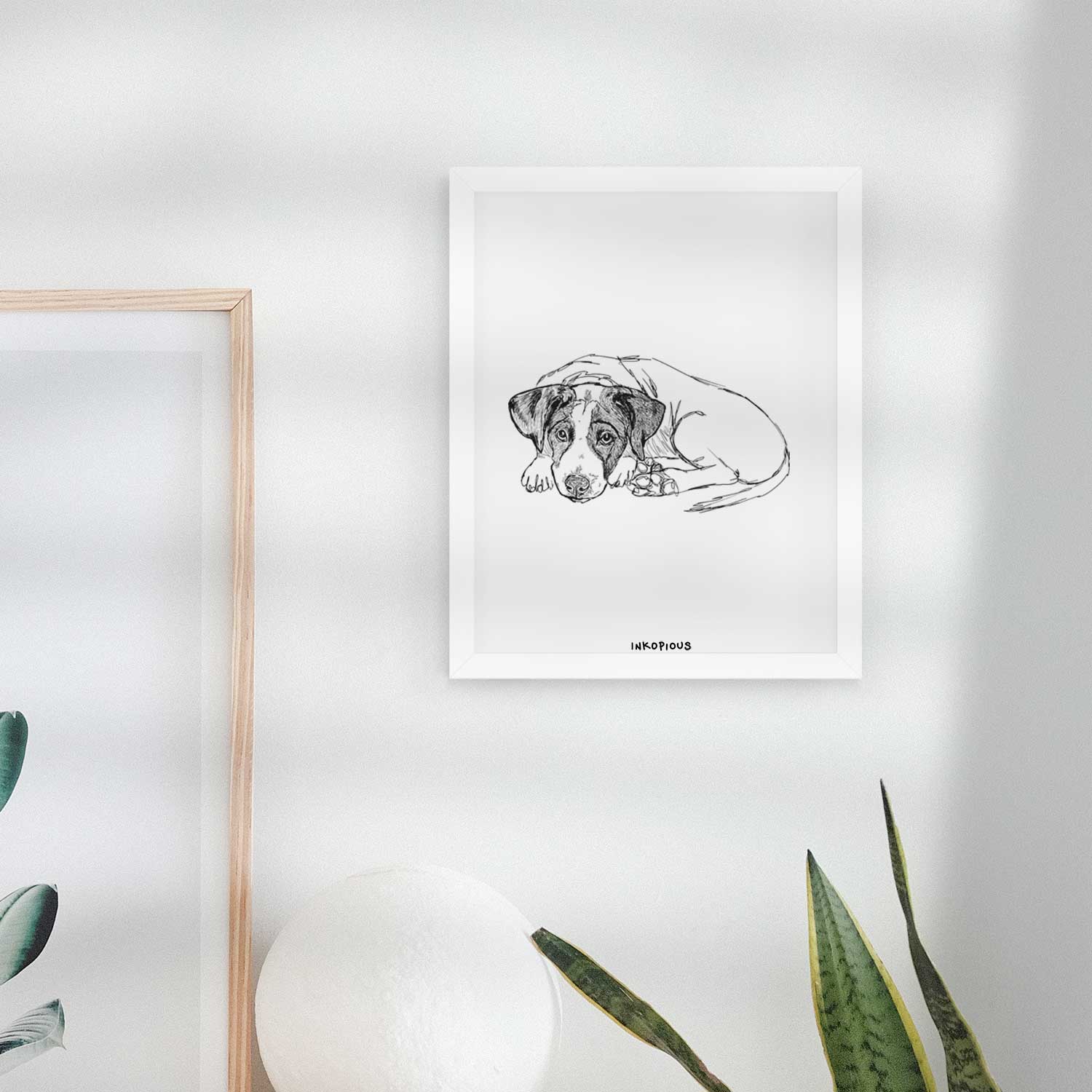 Doodled Stormy the English Pointer Puppy Art Print