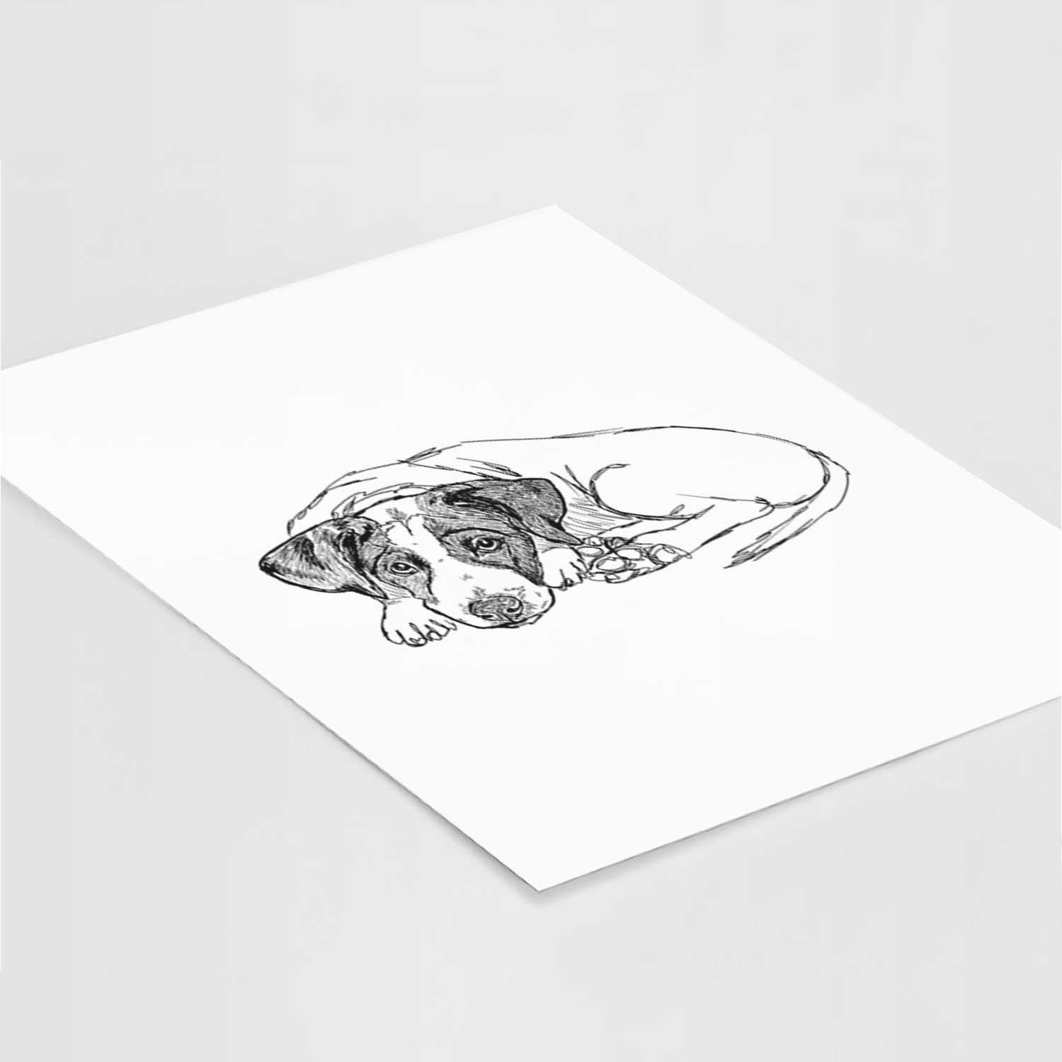 Doodled Stormy the English Pointer Puppy Art Print