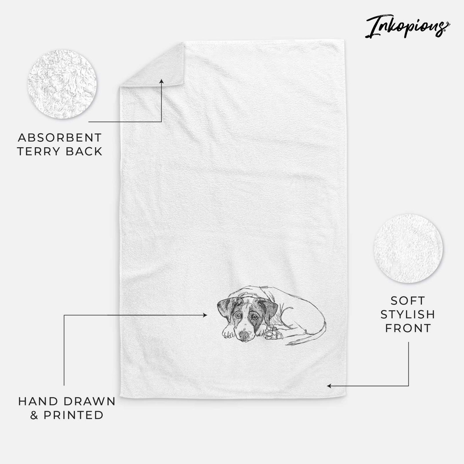 Doodled Stormy the English Pointer Puppy Decorative Hand Towel