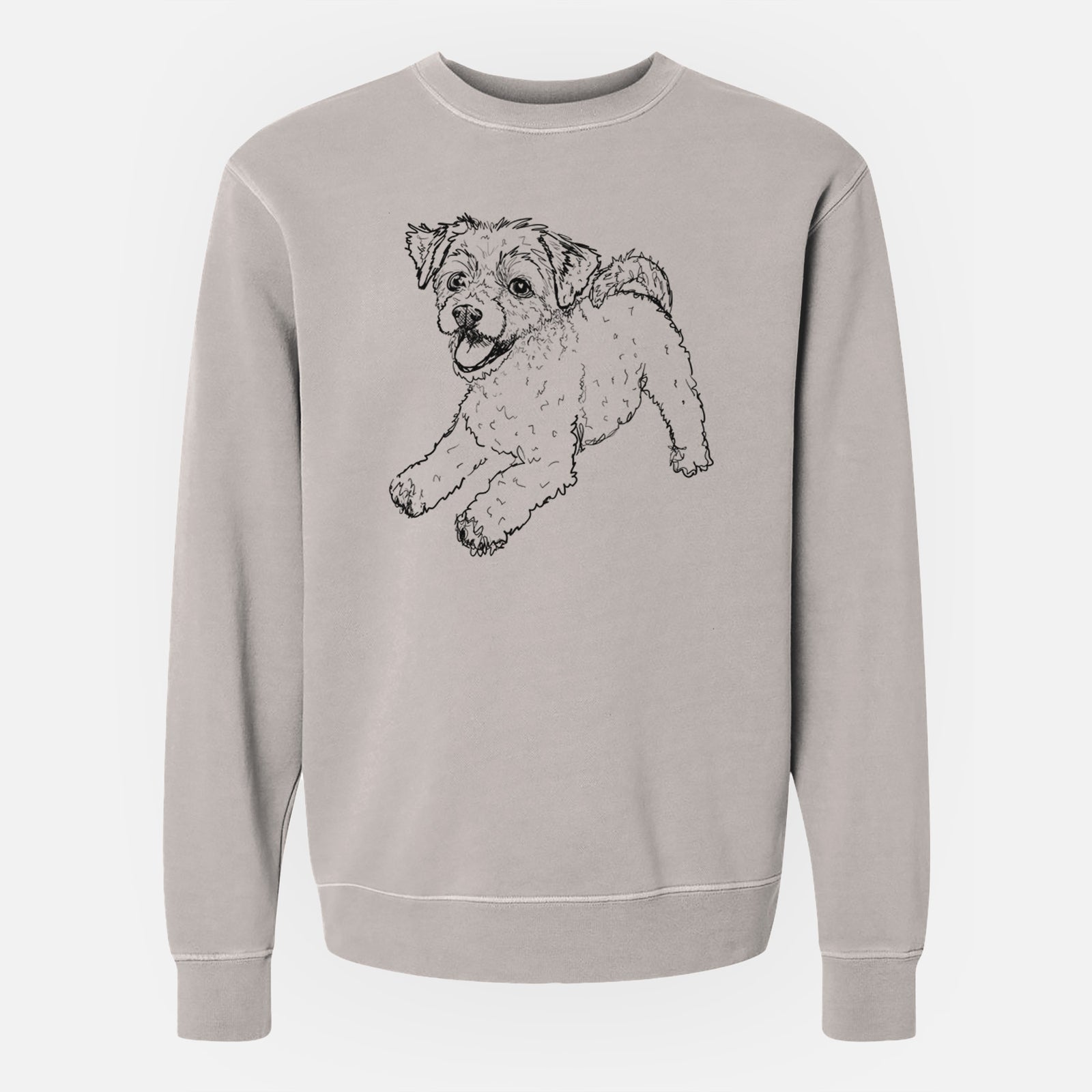 Doodled Stuart the Chipoo - Unisex Pigment Dyed Crew Sweatshirt