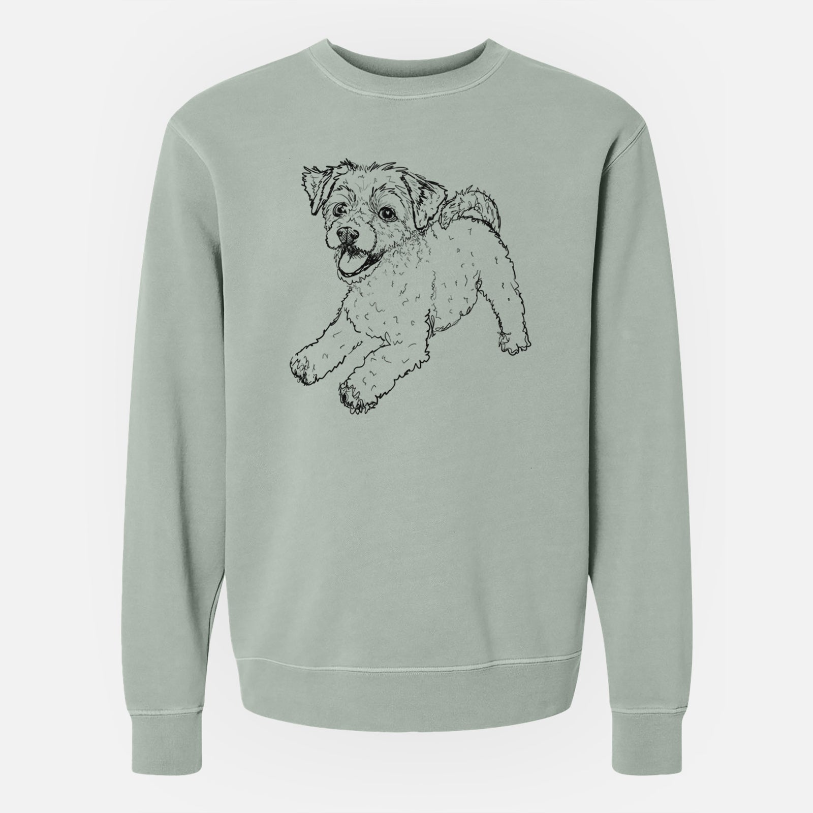 Doodled Stuart the Chipoo - Unisex Pigment Dyed Crew Sweatshirt