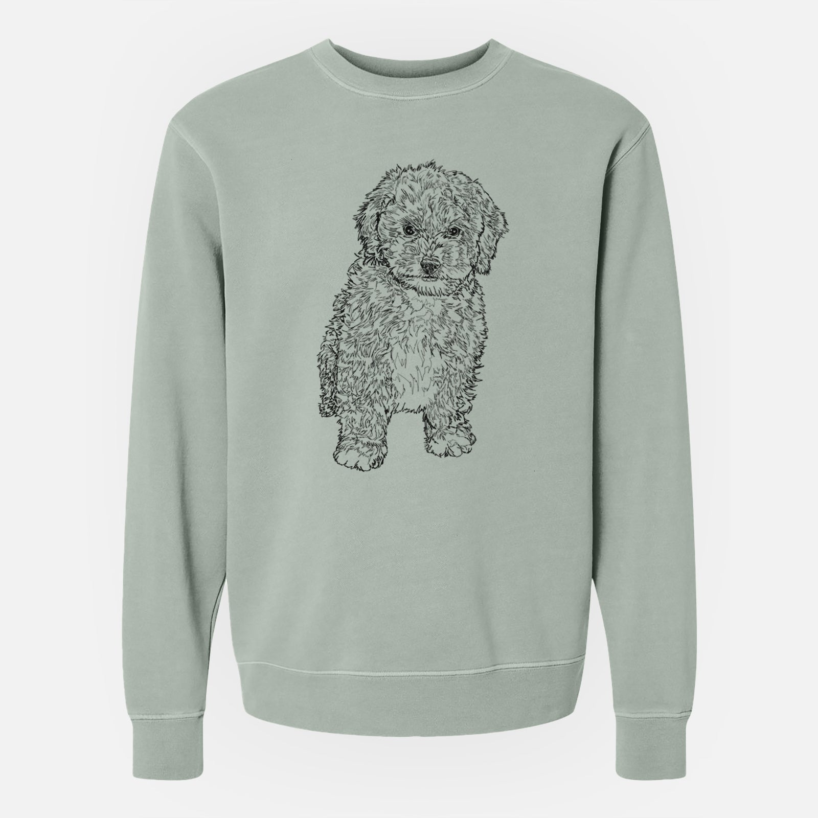 Doodled Sweet Tea the Mini Doodle - Unisex Pigment Dyed Crew Sweatshirt