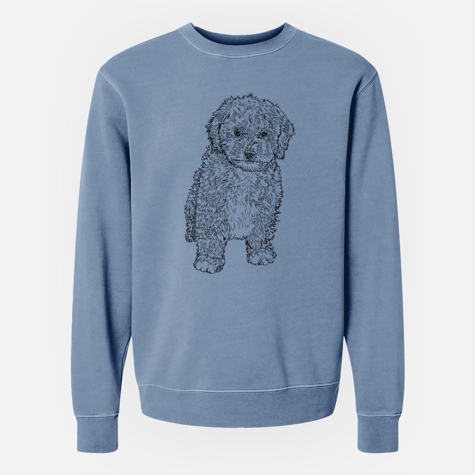 Doodled Sweet Tea the Mini Doodle - Unisex Pigment Dyed Crew Sweatshirt