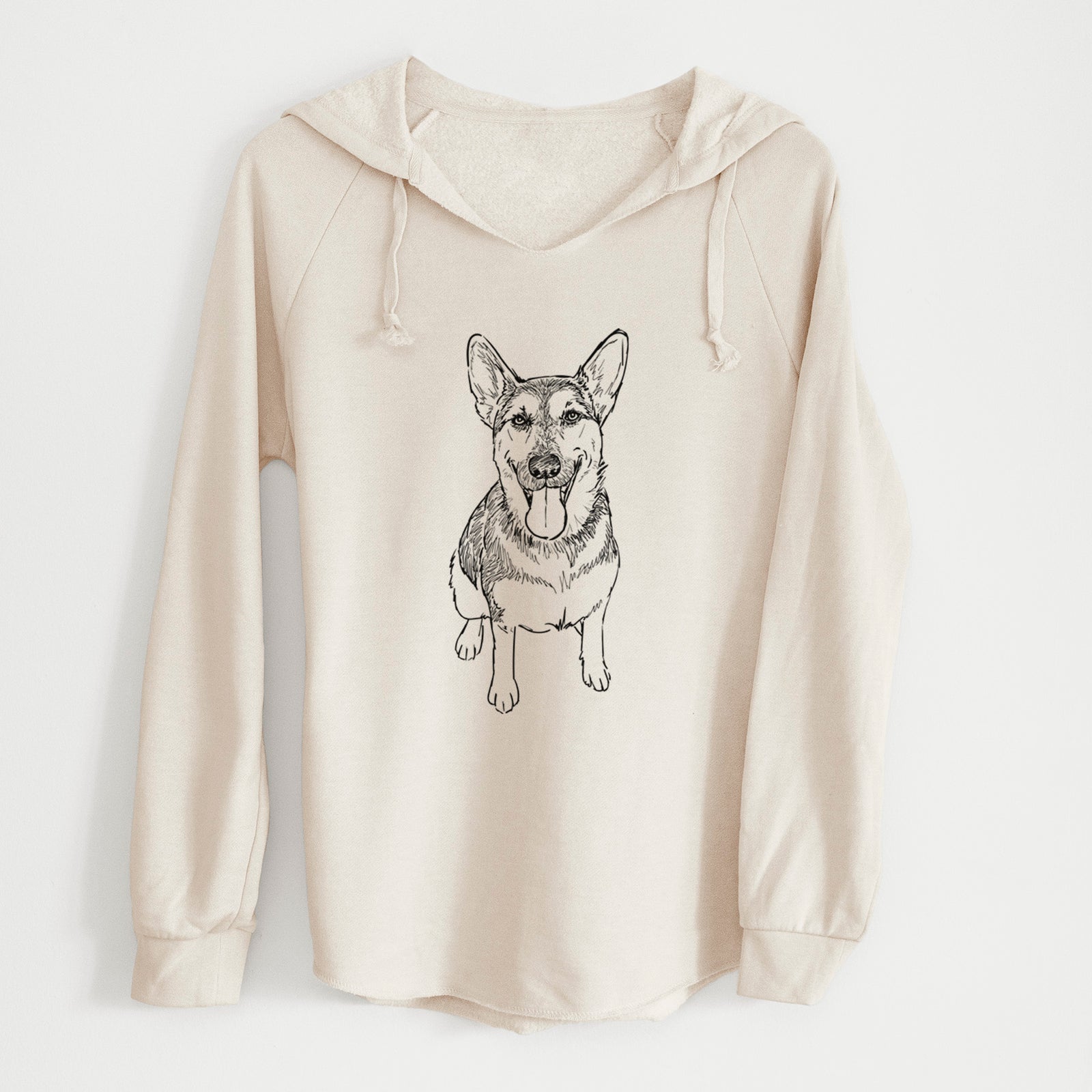 Doodled Syrinx the German Shepherd - Cali Wave Hooded Sweatshirt