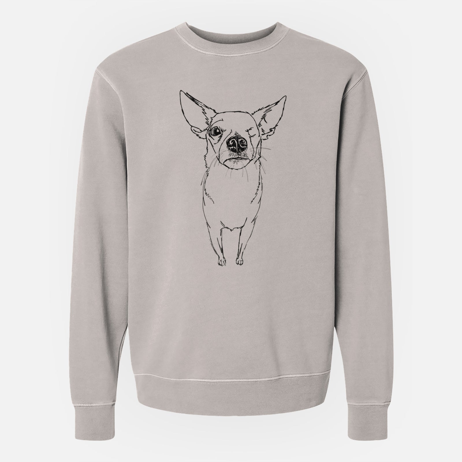 Doodled Tank the One eyed Pomchi - Unisex Pigment Dyed Crew Sweatshirt