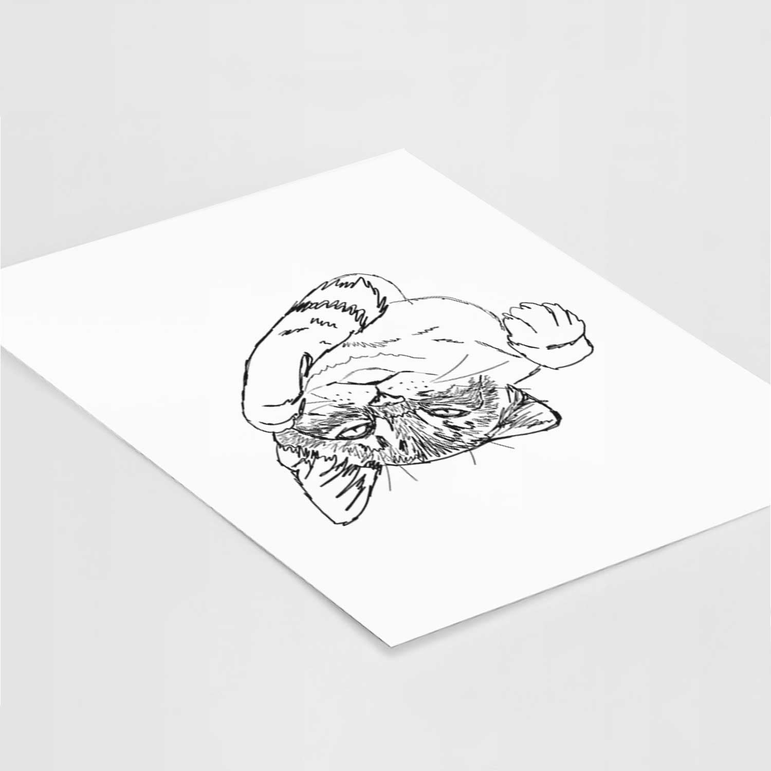 Doodled Tator the Tabby Kitten Art Print