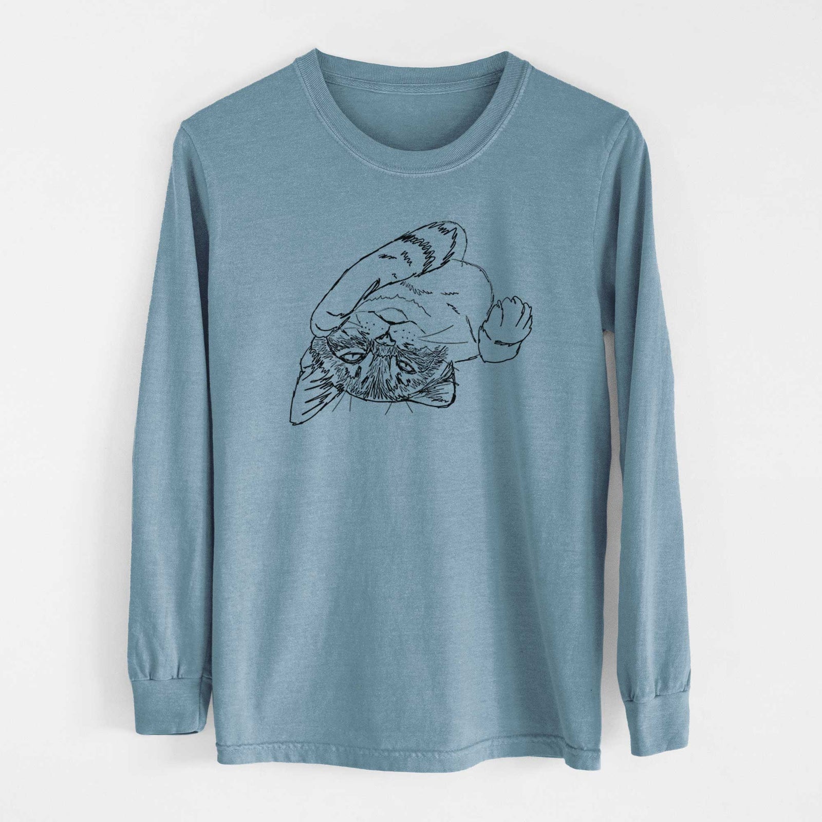 Doodled Tator the Tabby Kitten - Heavyweight 100% Cotton Long Sleeve