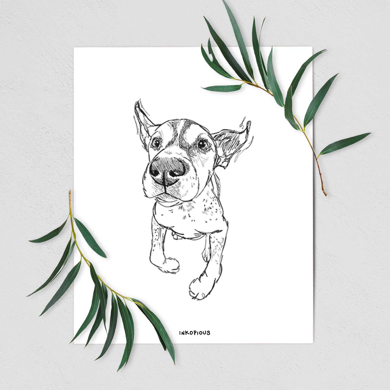 Doodled The General the German Shorthaired Pointer Art Print