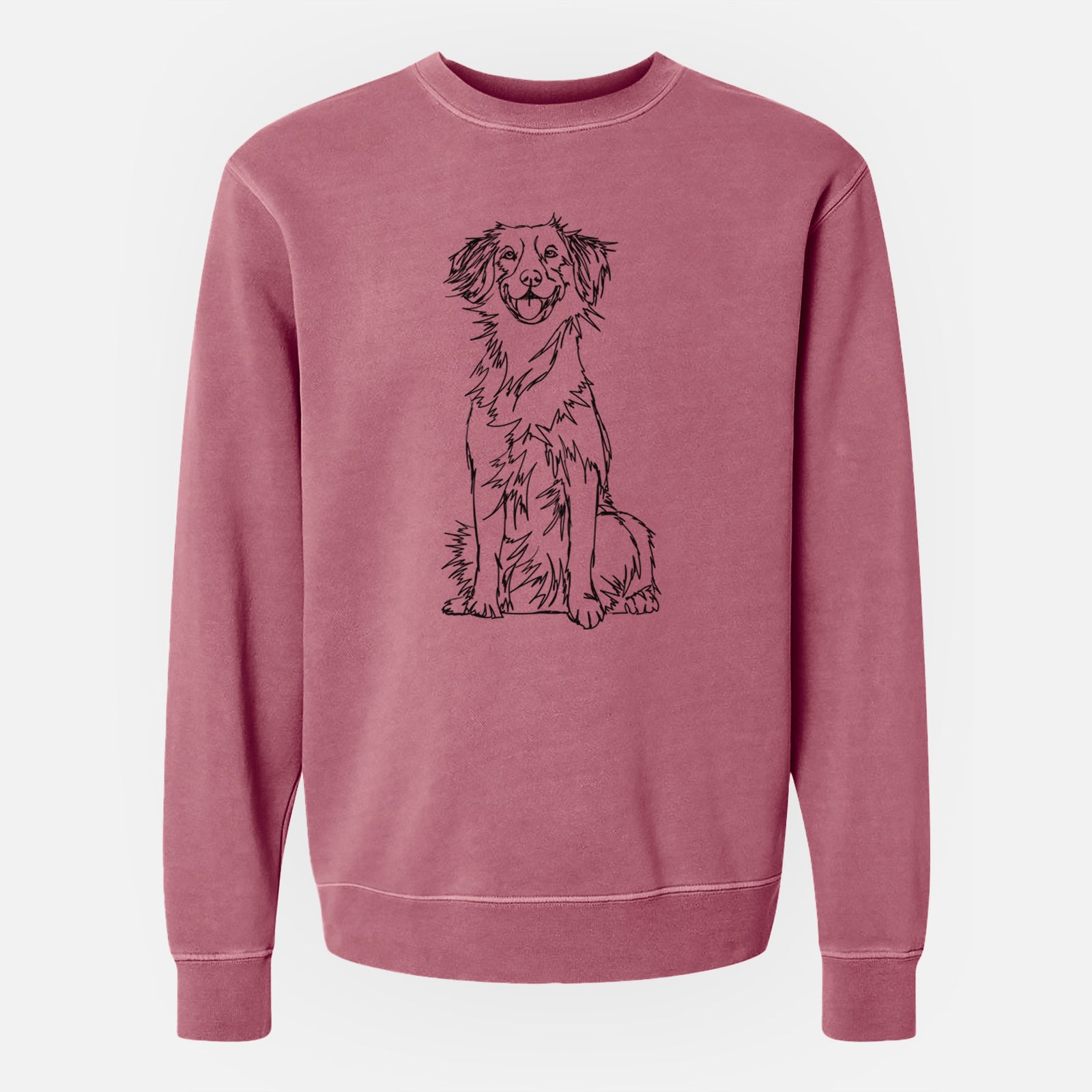 Doodled Nova Scotia Duck Tolling Retriever the - Unisex Pigment Dyed Crew Sweatshirt