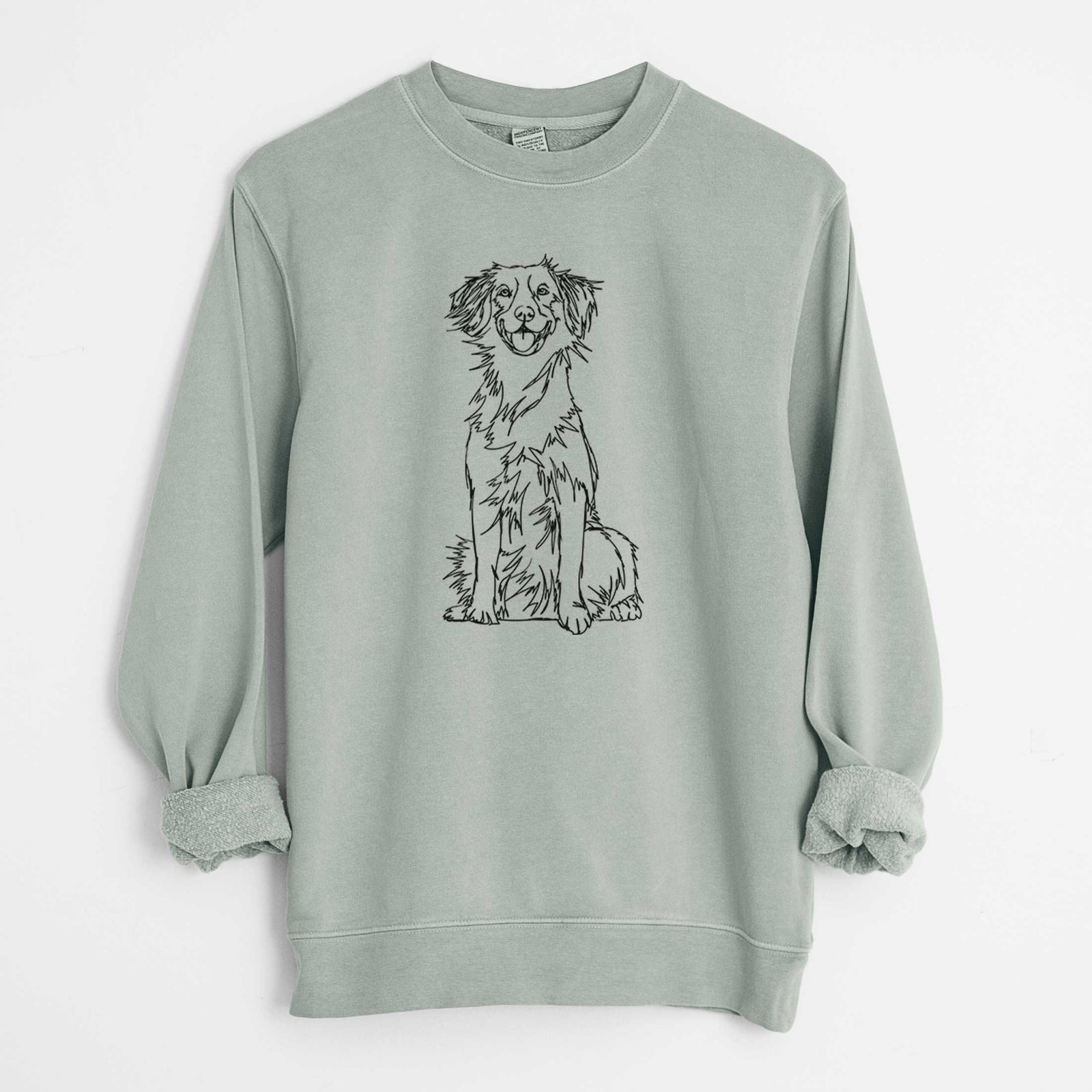 Doodled Nova Scotia Duck Tolling Retriever the - Unisex Pigment Dyed Crew Sweatshirt