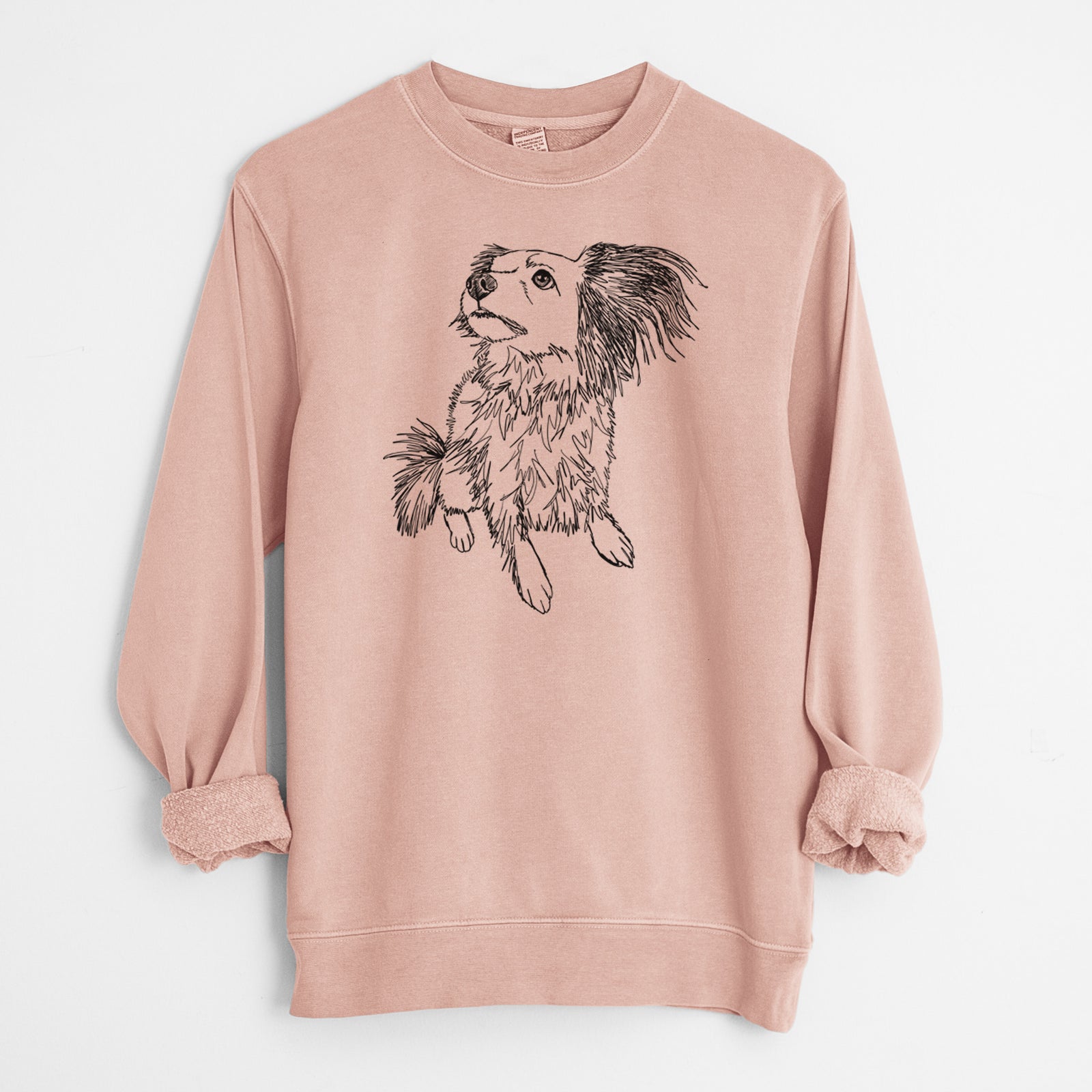 Doodled Tony the Mixed Breed - Unisex Pigment Dyed Crew Sweatshirt