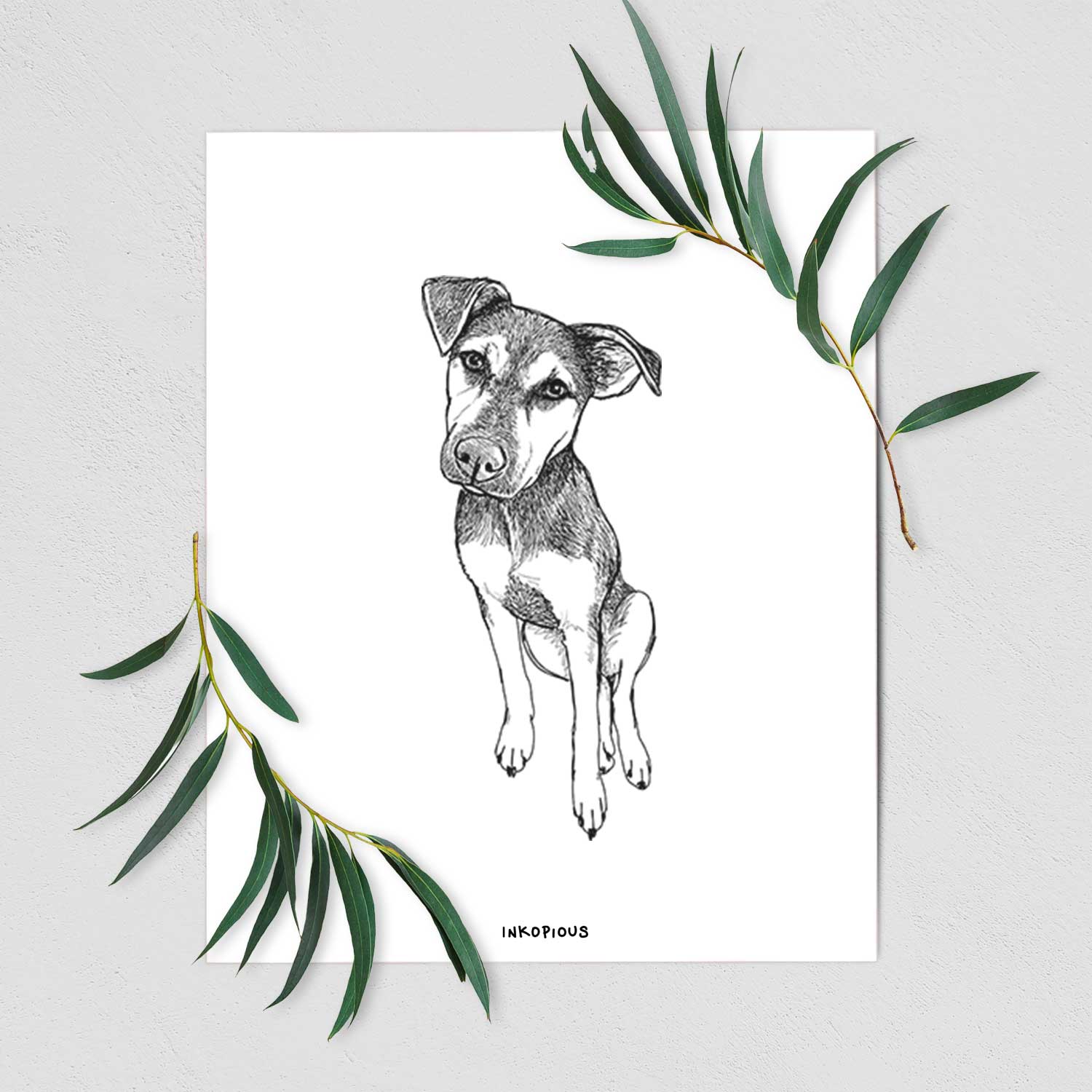 Doodled Tuesday the Mixed Breed Art Print