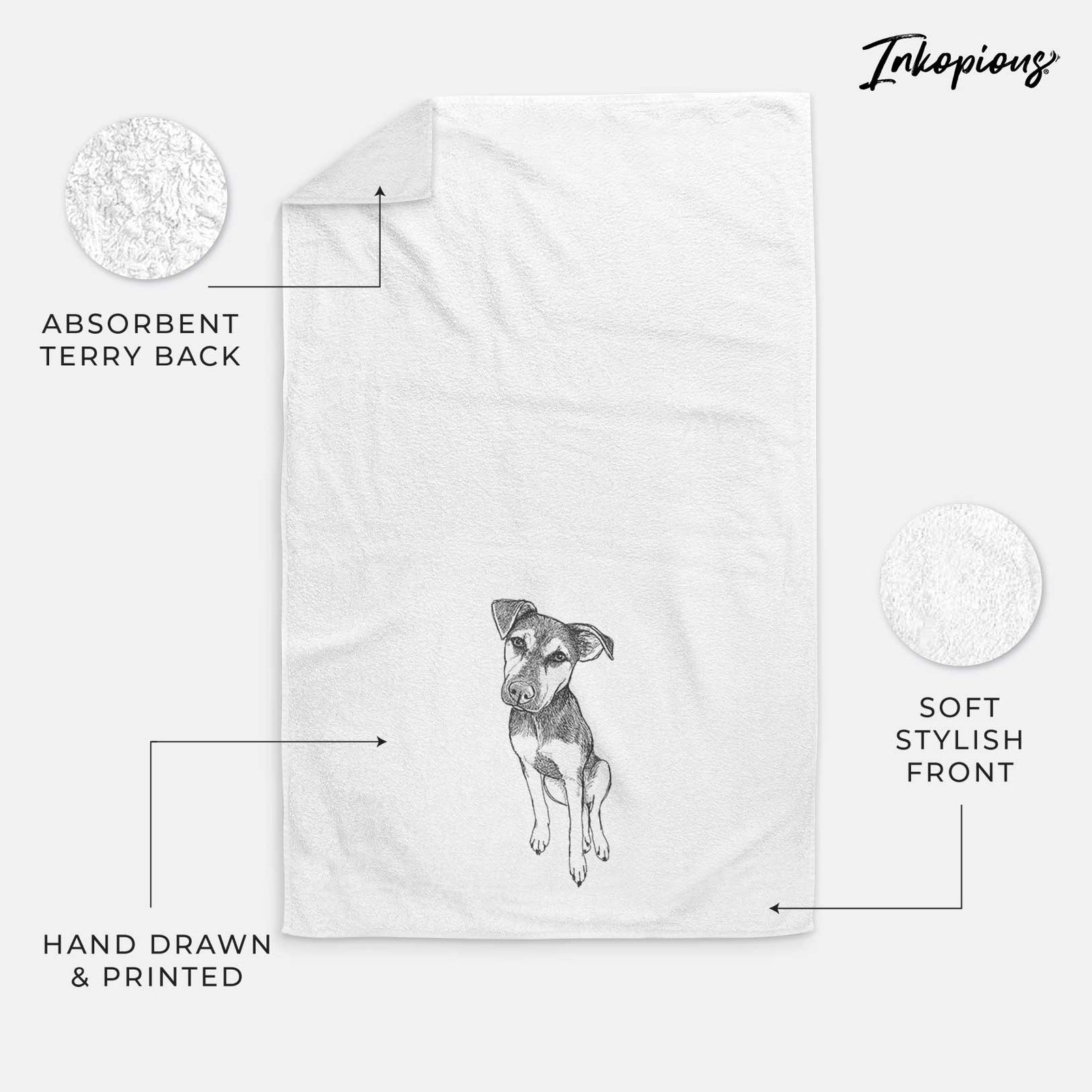 Doodled Tuesday the Mixed Breed Decorative Hand Towel