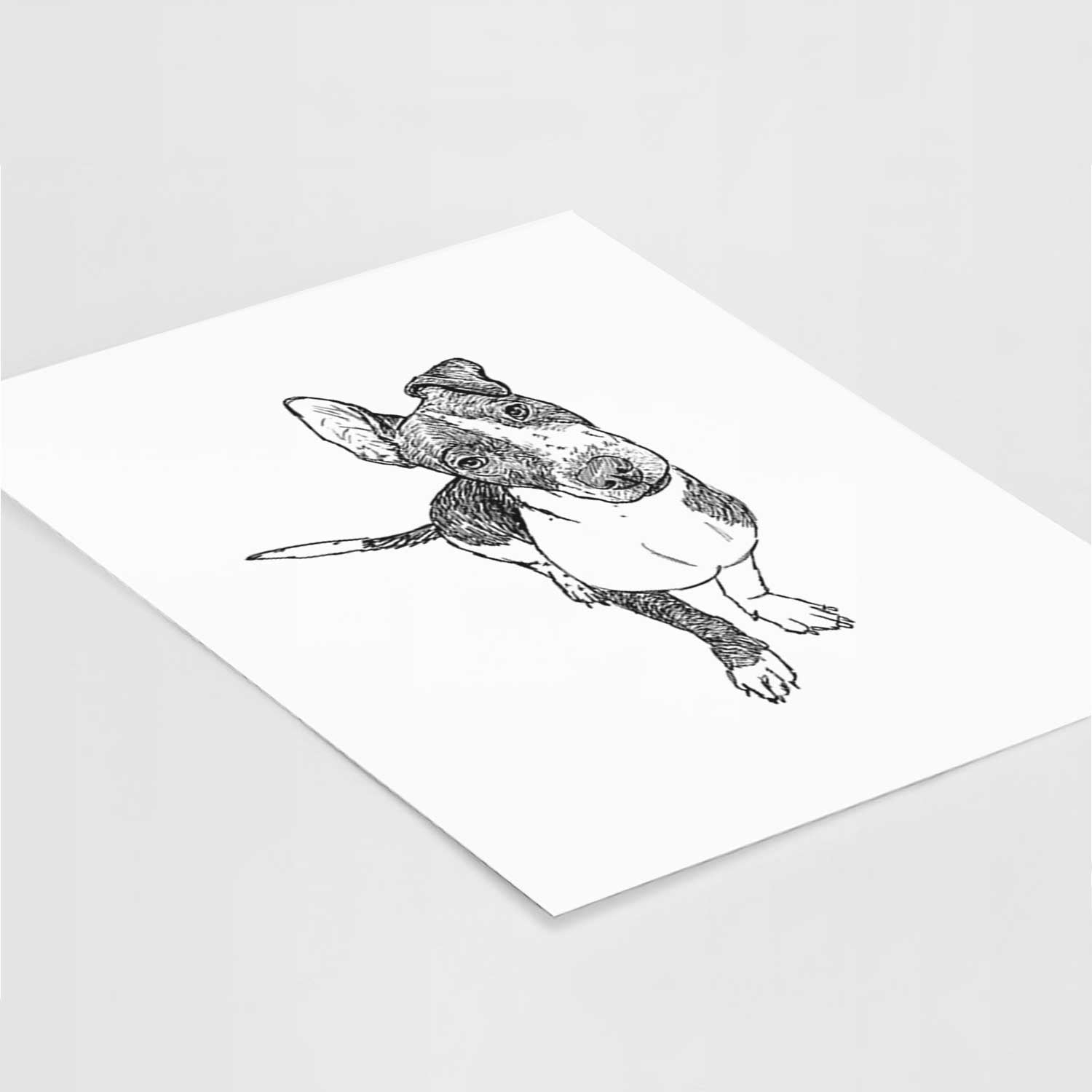 Doodled Vinny the Pitbull Mix Art Print