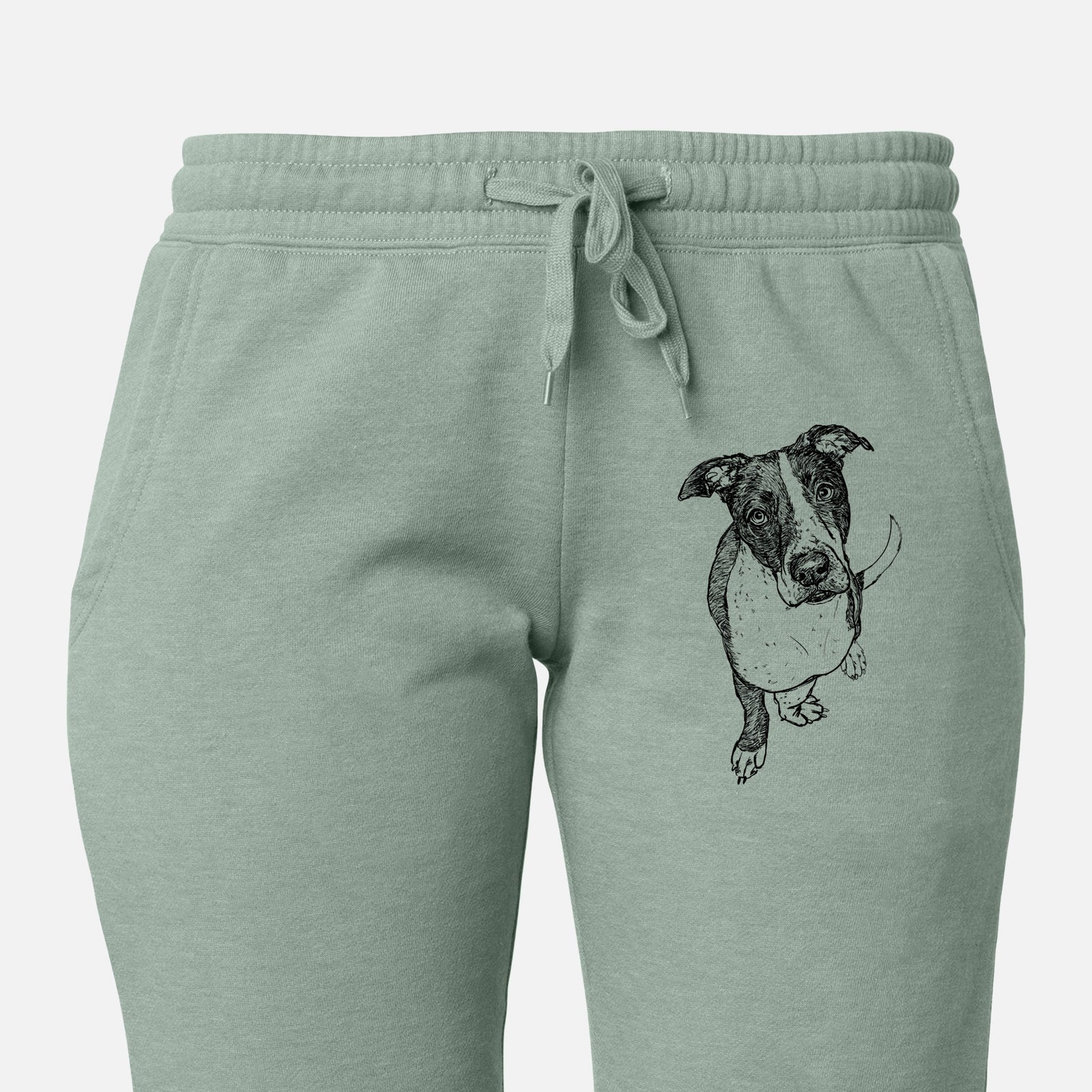 Doodled Vinny the Pitbull - Women's Cali Wave Joggers