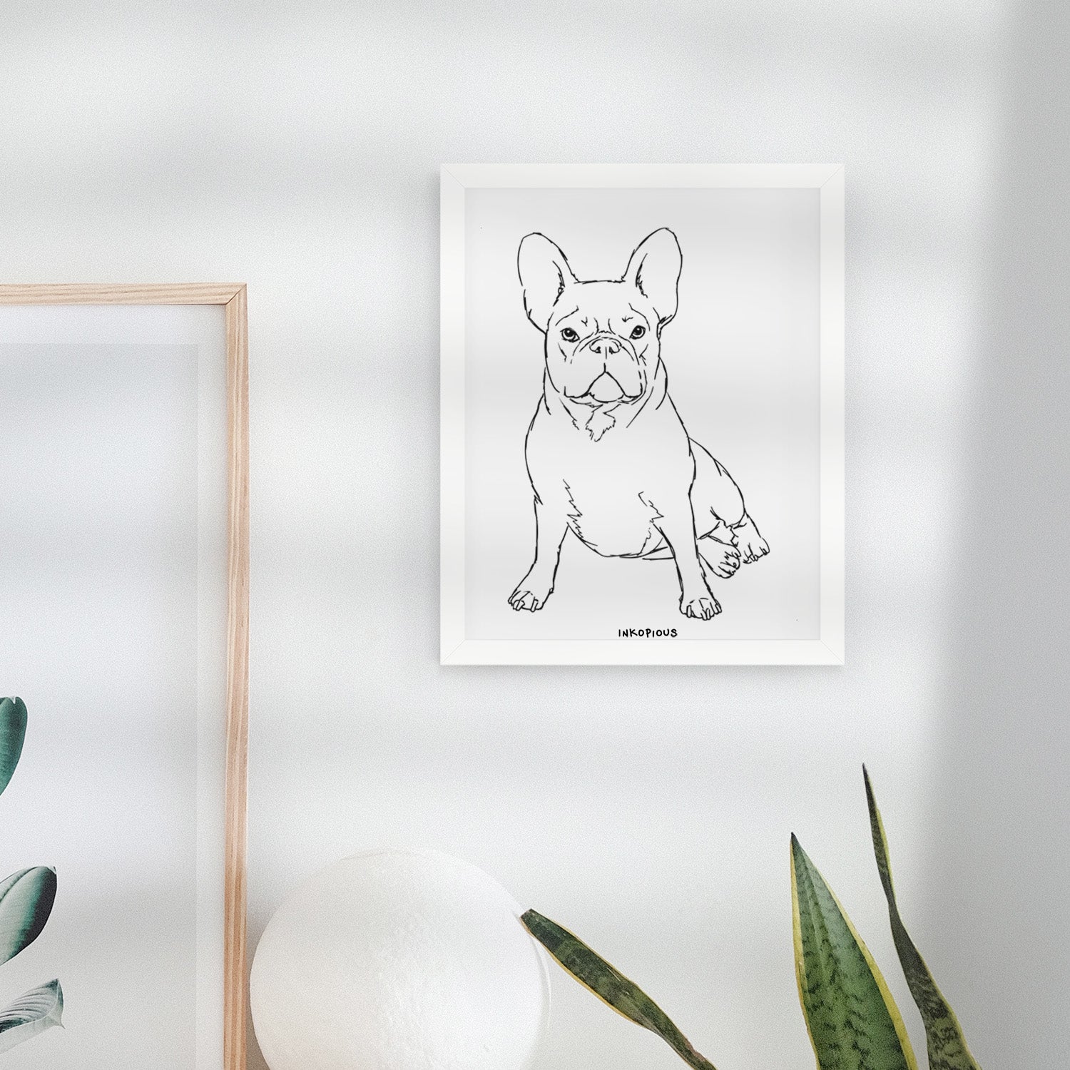 Doodled Violet the French Bulldog Art Print