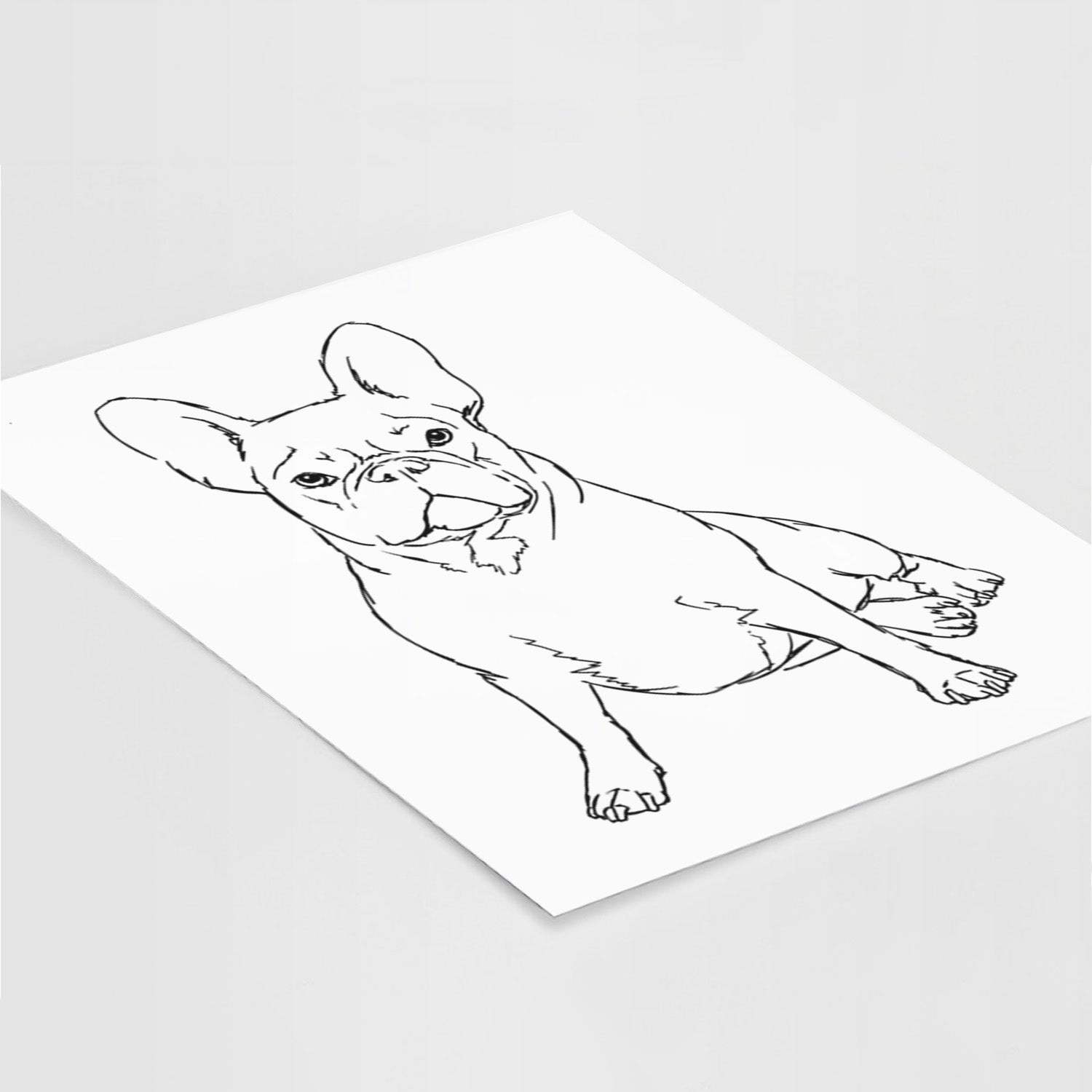 Doodled Violet the French Bulldog Art Print